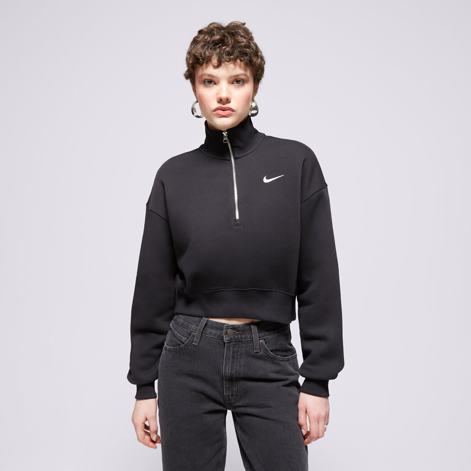 Bluza damska NIKE BLUZA W NSW PHNX FLC QZ CROP DQ5767-010 CZARNY