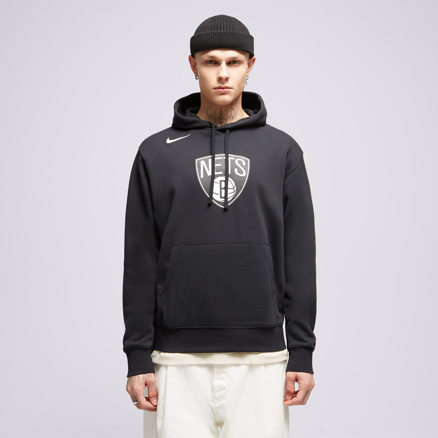 Bluza męska NIKE BLUZA Z KAPTUREM BKN MNK CLUB HDY PO NBA FB4744-010 CZARNY