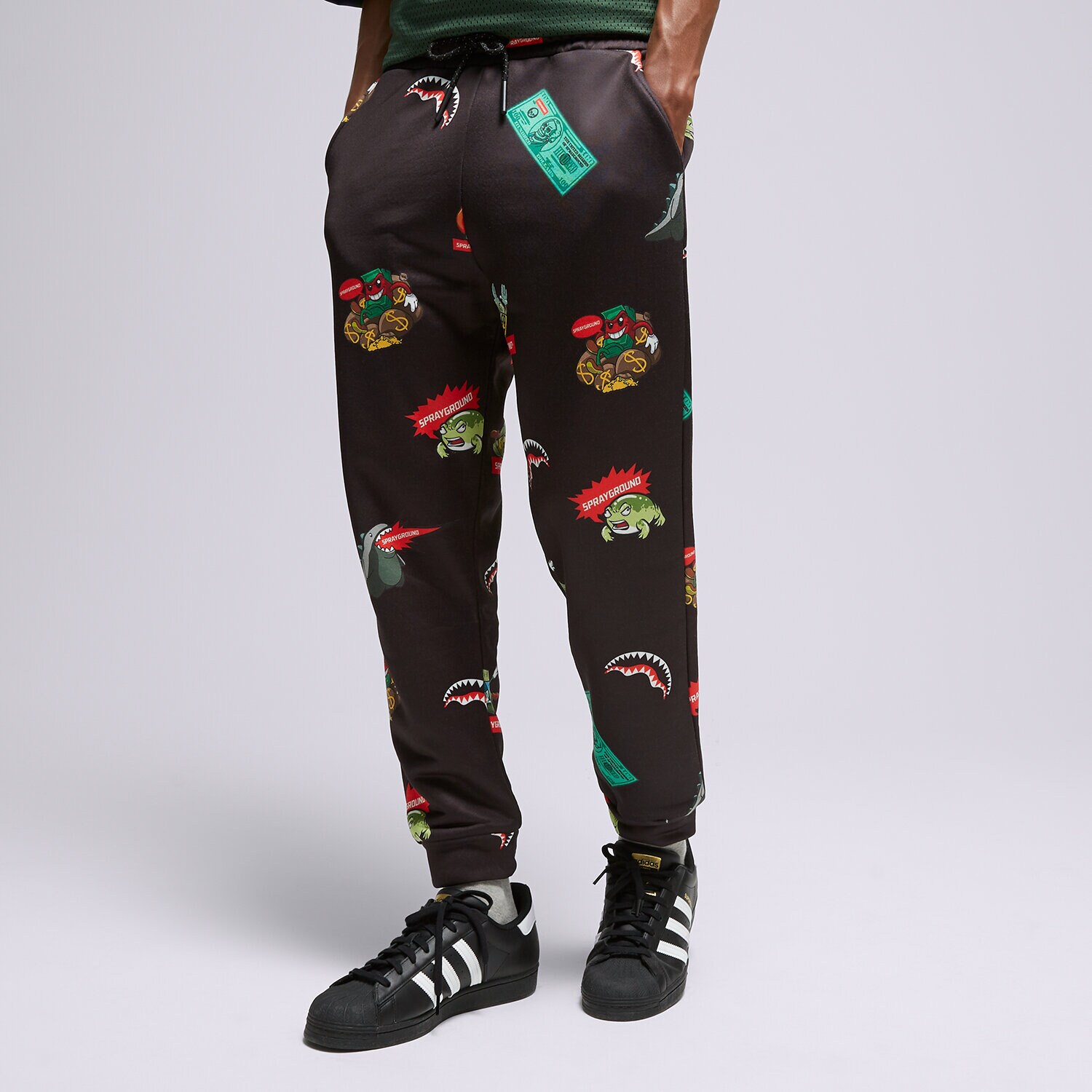 Spodnie sportowe męskie SPRAYGROUND SPODNIE SP110 SP110-BLACK CZARNY