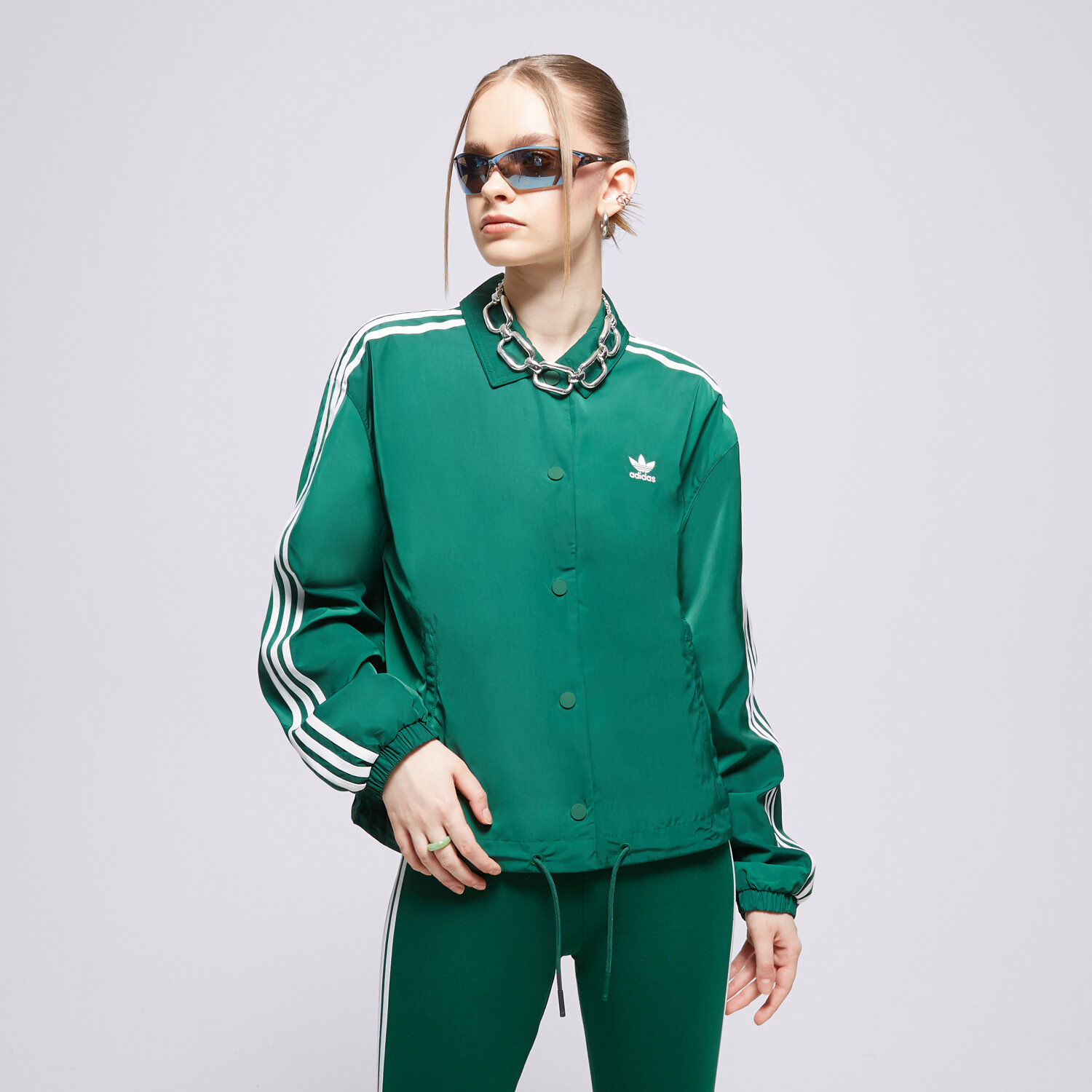 Kurtka wiosenna / jesienna damska ADIDAS KURTKA COACH JACKET IC5479 ZIELONY