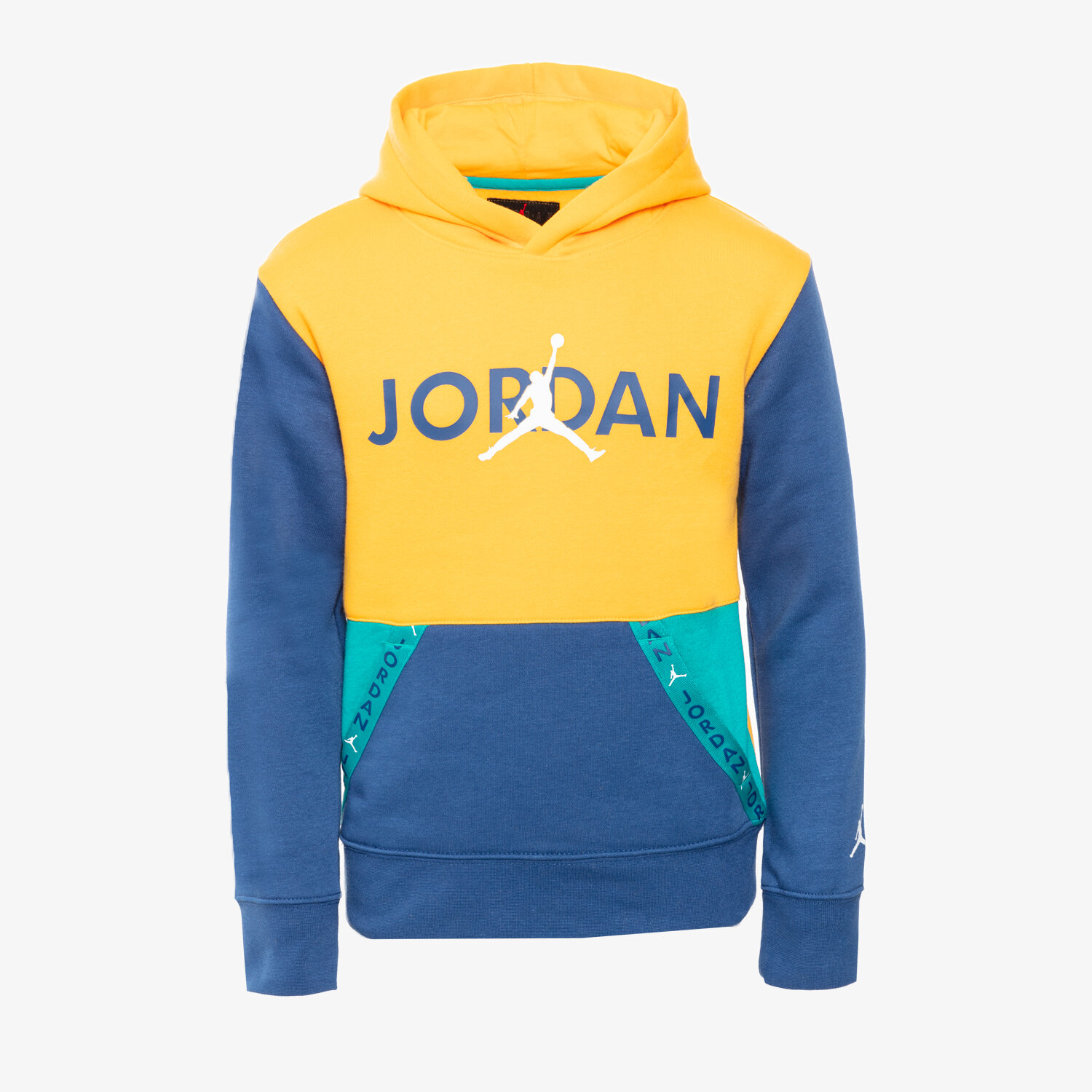 Sportowa bluza dziecięca JORDAN BLUZA Z KAPTUREM VERT TAPE FLC PO HOODIE BOY 95B762-Y2Z Neon różowy