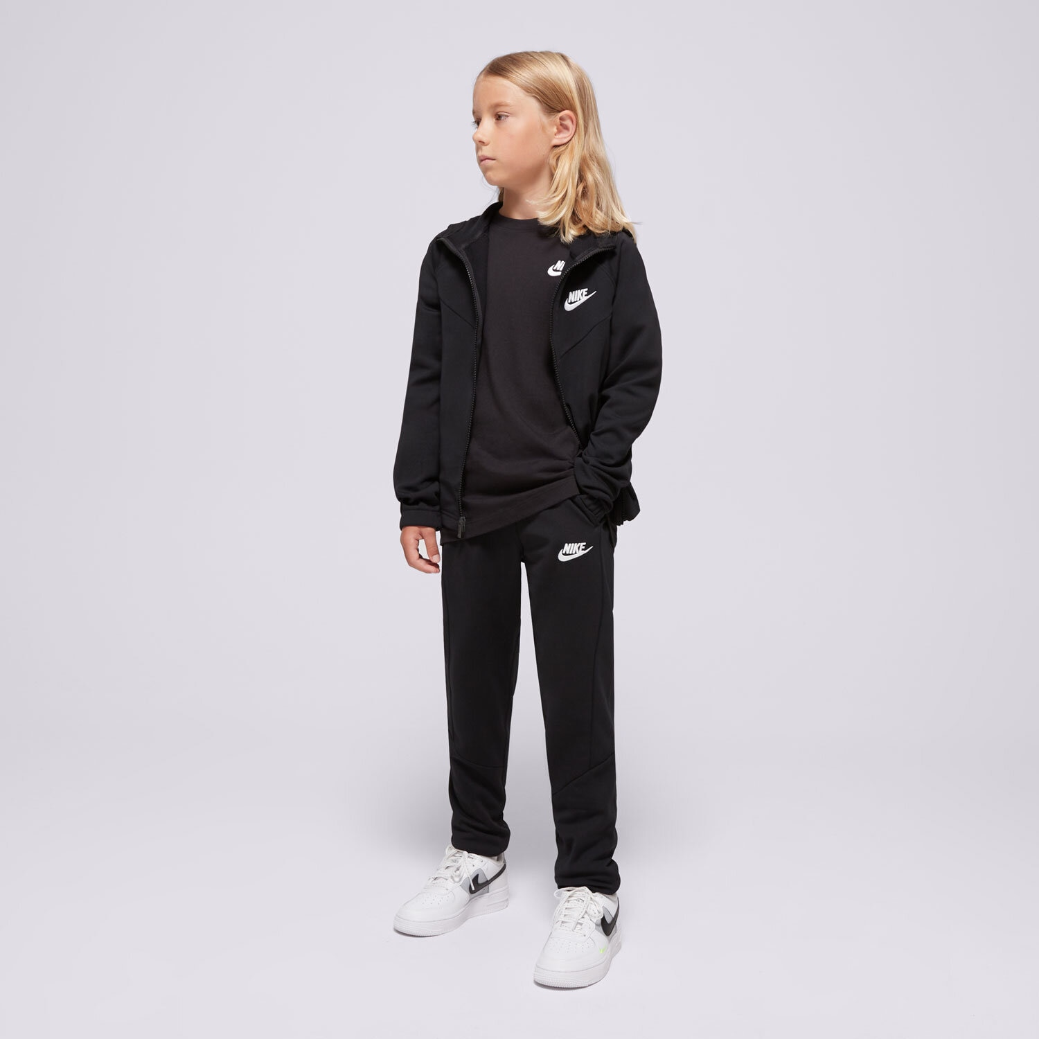 Sportowe spodnie dziecięce NIKE DRES K NSW TRACKSUIT POLY HD FZ LBR UNISEX FD3072-010 CZARNY