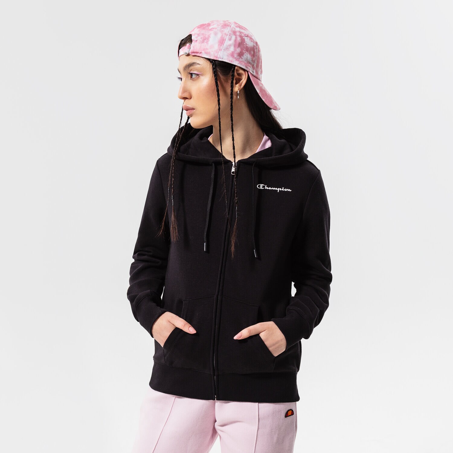 Bluza damska CHAMPION BLUZA Z KAPTUREM HOODED FULL ZIP 114862KK001 CZARNY