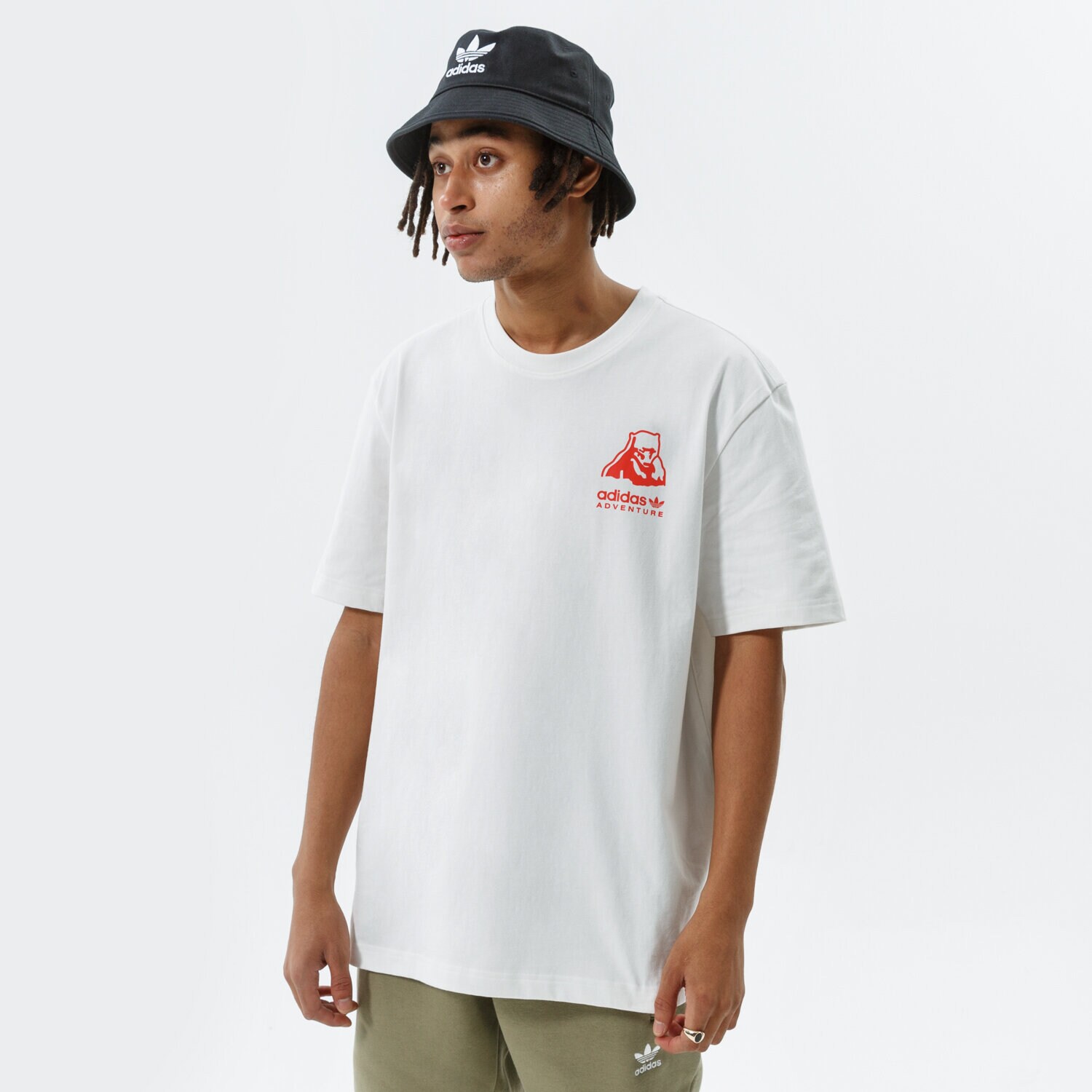 Koszulka, t-shirt sportowy męski ADIDAS T-SHIRT PBEAR TEE H09082 BIAŁY