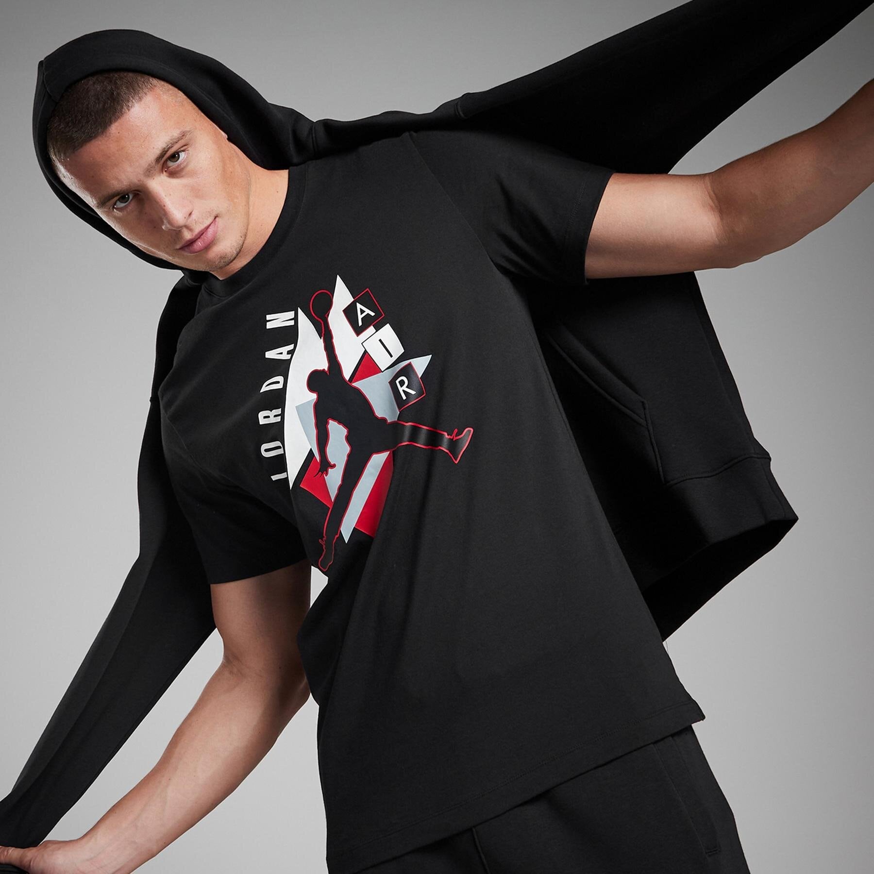 Koszulka, t-shirt sportowy męski JORDAN T-SHIRT M J BRAND GFX SS CREW3 FD7031-010 CZARNY