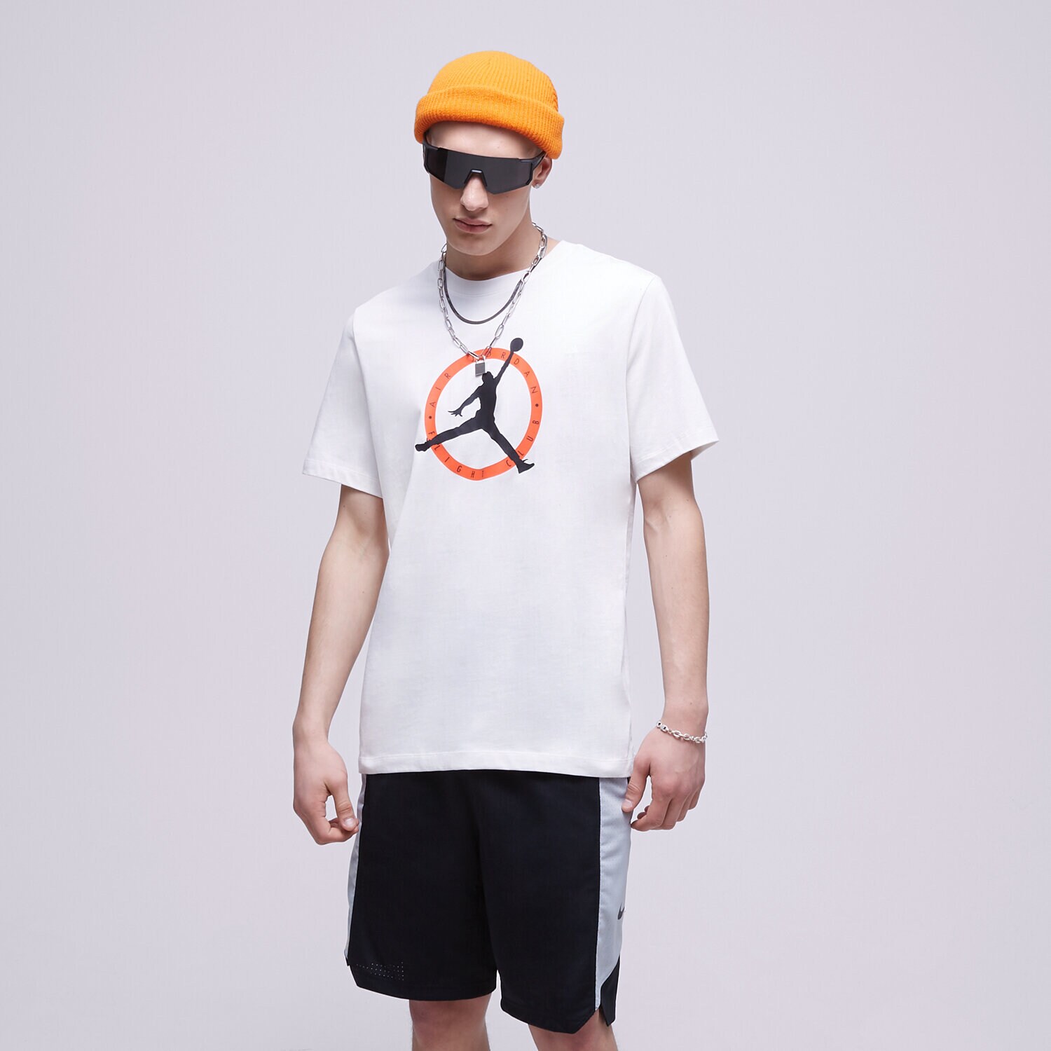 Koszulka, t-shirt sportowy męski JORDAN T-SHIRT M J FLT MVP SS CREW DV8436-030 BIAŁY