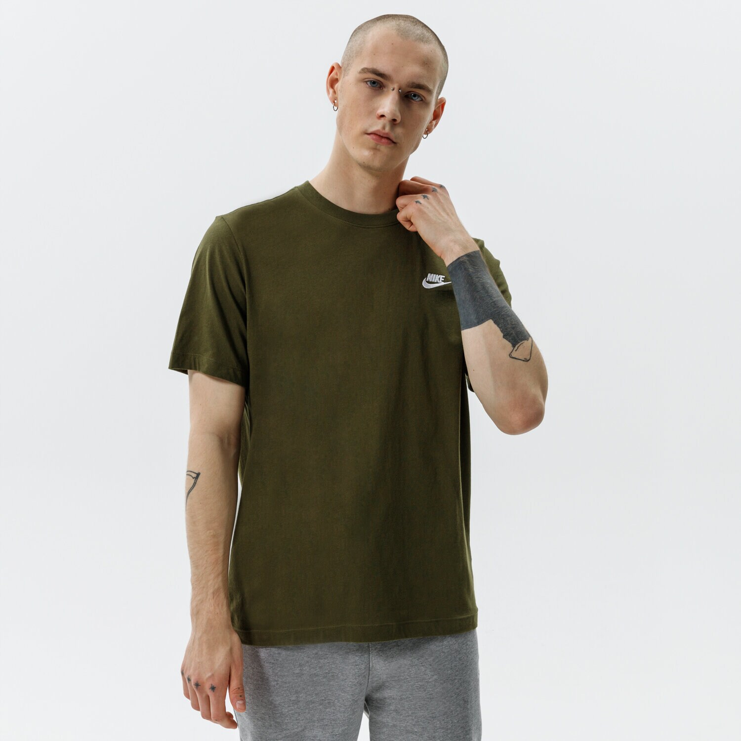Koszulka, t-shirt sportowy męski NIKE T-SHIRT SPORTSWEAR CLUB AR4997-327 KHAKI