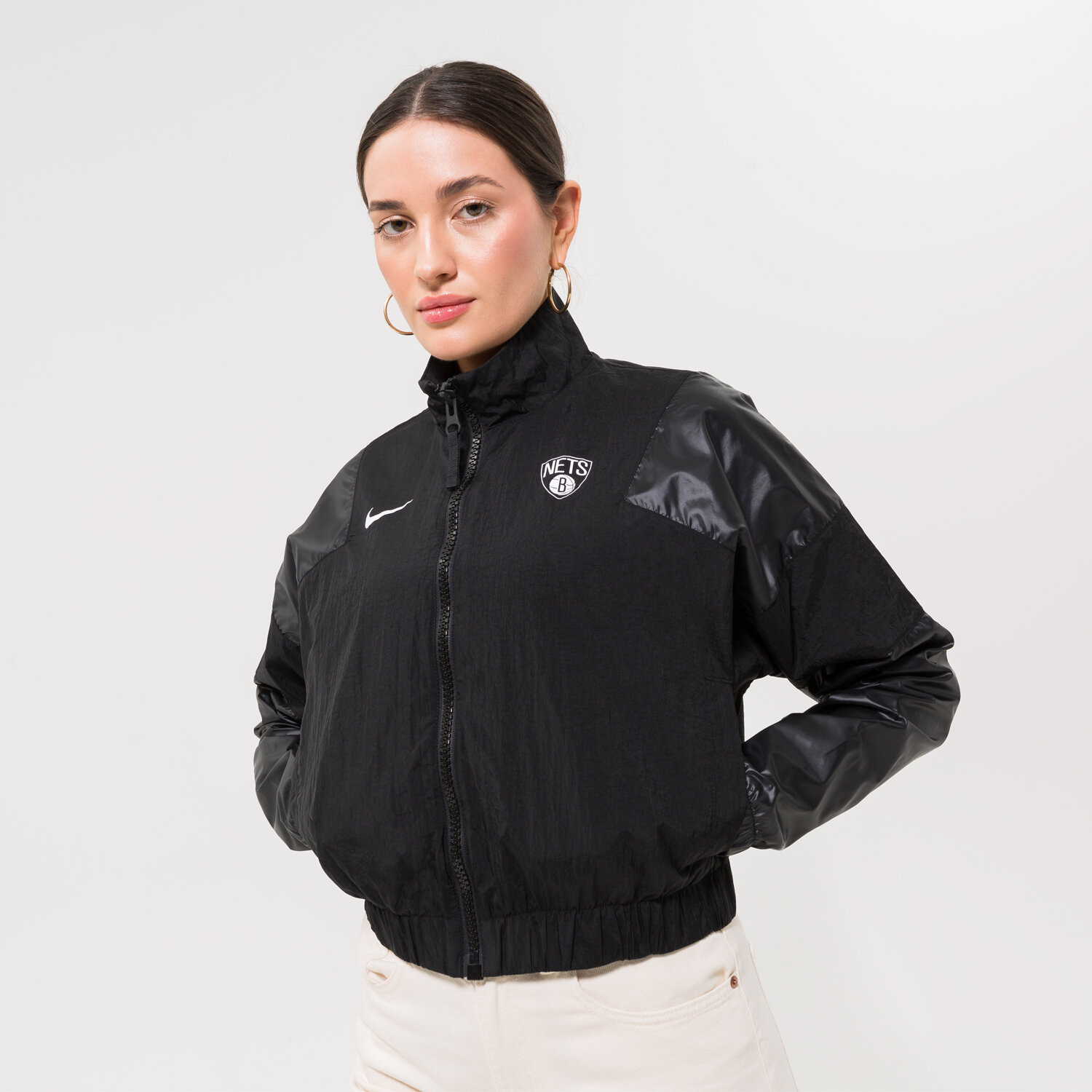 Kurtka wiosenna / jesienna damska NIKE KURTKA BKN W NK LTWT JKT CTS GX NBA DR9235-010 CZARNY