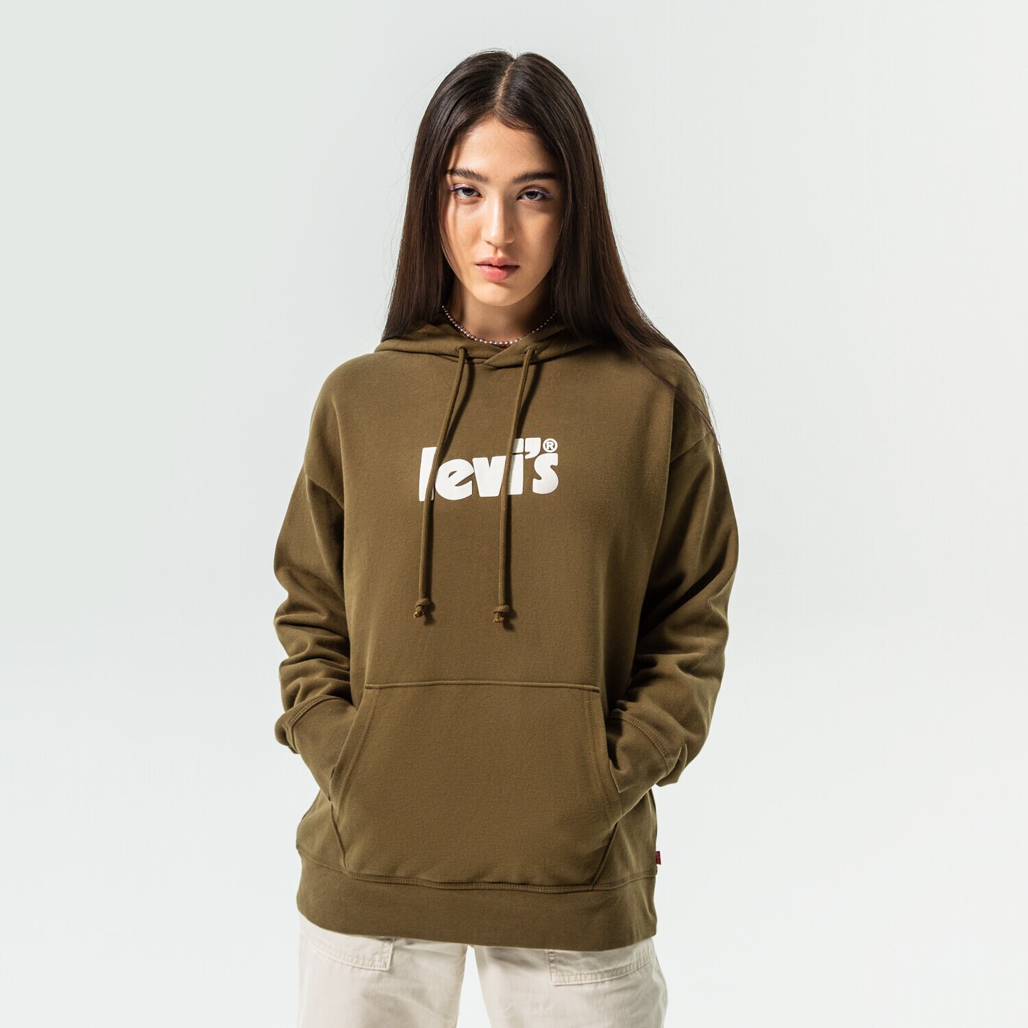 Bluza damska LEVI'S BLUZA Z KAPTUREM GRAPHIC STANDARD HOODIE 18487-0165 KHAKI