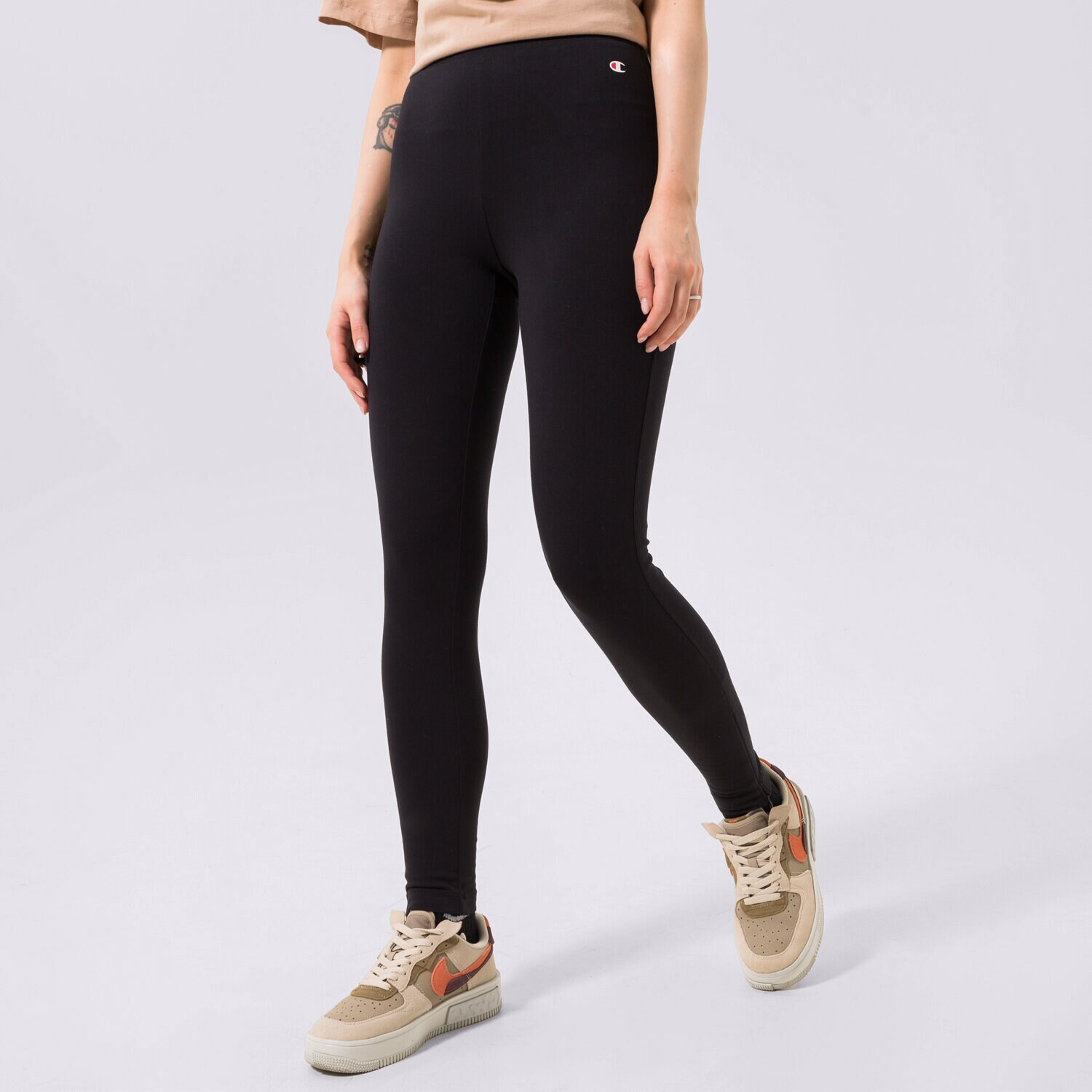 Spodnie sportowe damskie CHAMPION LEGGINGS LEGGINGS 112593KK001 CZARNY