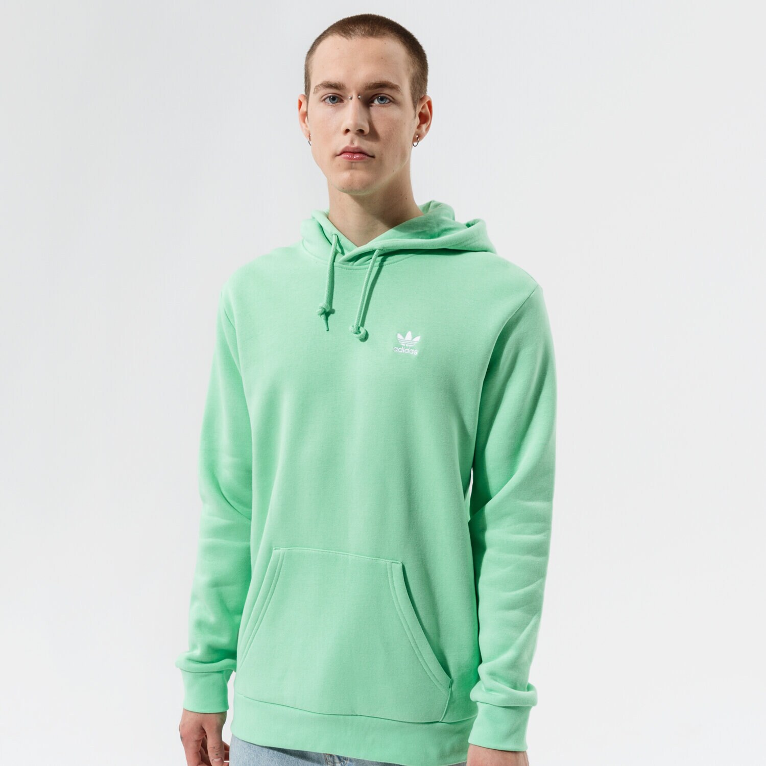 Bluza męska ADIDAS BLUZA Z KAPTUREM ESSENTIAL HOODY H34648 ZIELONY