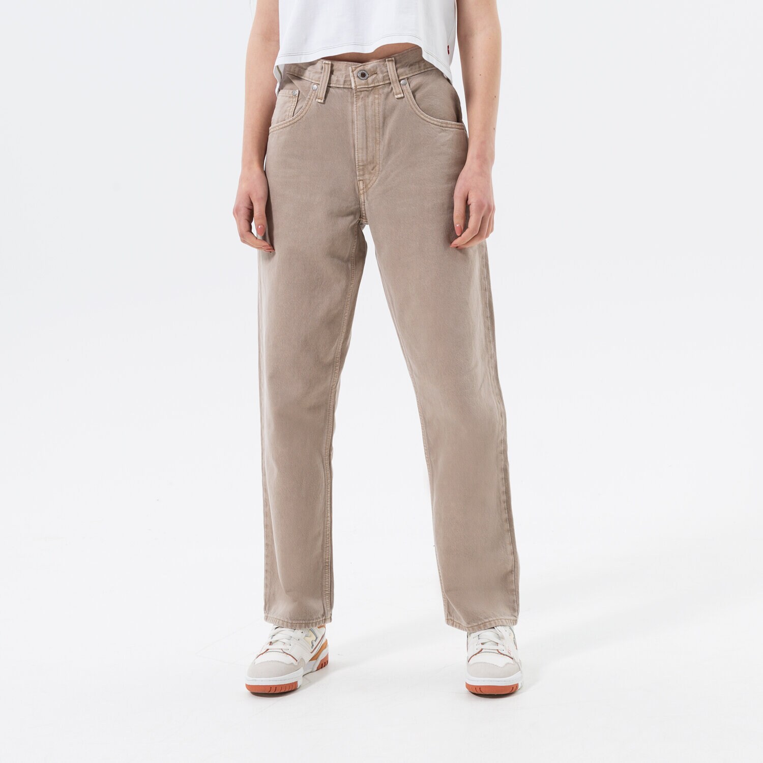 Spodnie sportowe damskie LEVI'S SPODNIE 94 BAGGY SILVERTAB A3518-0001 BEŻOWY
