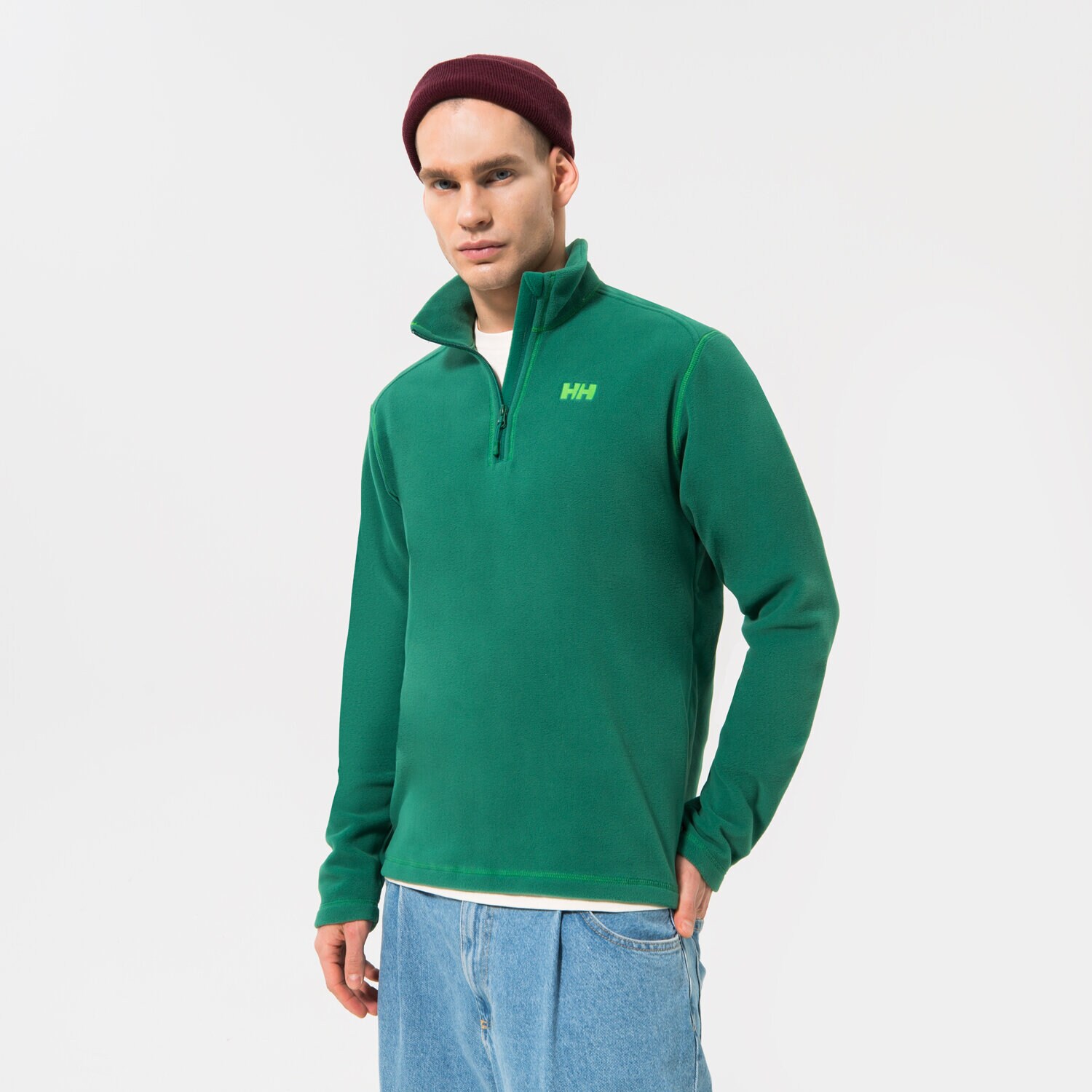 Bluza męska HELLY HANSEN BLUZA DAYBREAKER 1/2 ZIP FLEECE 50844486 ZIELONY