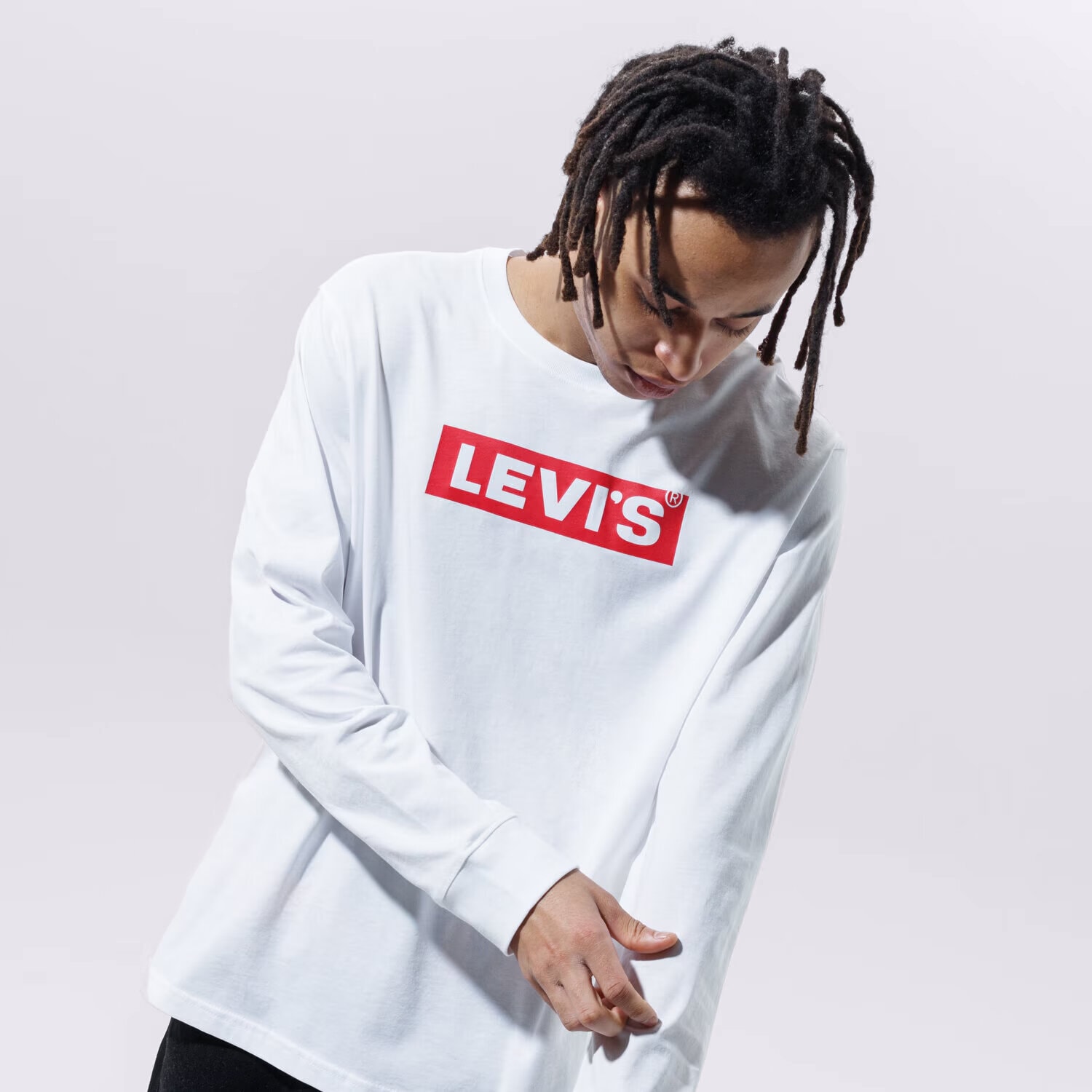 Koszulka, t-shirt sportowy męski LEVI'S T-SHIRT RELAXED LS GRAPHIC TEE 16139-0043 BIAŁY