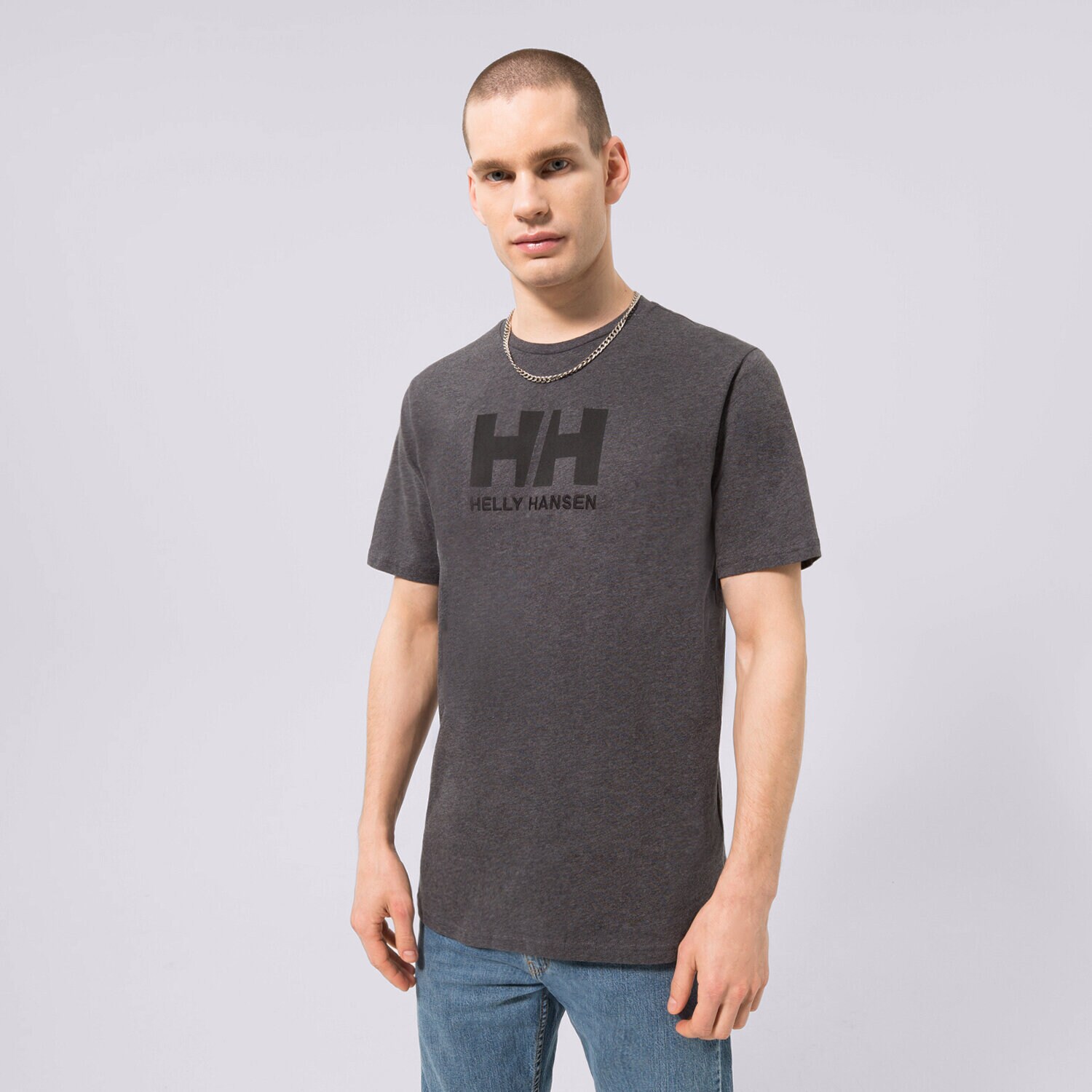 Koszulka, t-shirt sportowy męski HELLY HANSEN T-SHIRT HH LOGO T-SHIRT 33979982 SZARY