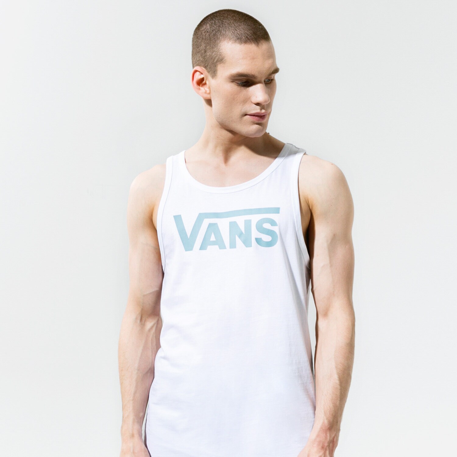 Koszulka, t-shirt sportowy męski VANS TANK VANS CLASSIC TANK VN000Y8VZDF1 BIAŁY