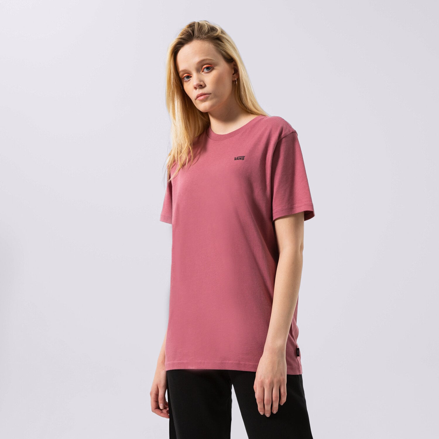 Koszulka, t-shirt damski VANS T-SHIRT LEFT CHEST LOGO TEE EM VN0A7RSRYRT1 BORDOWY