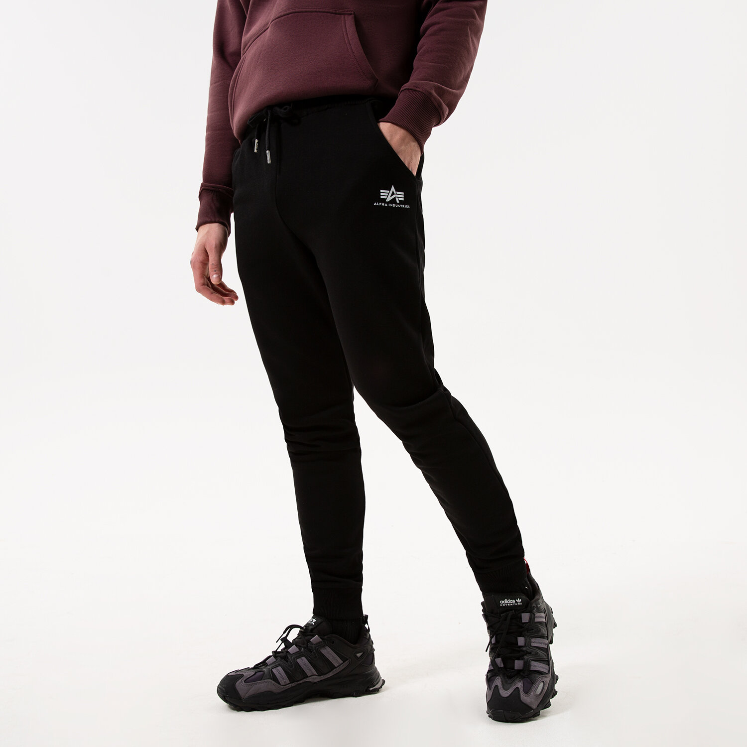 Spodnie sportowe męskie ALPHA INDUSTRIES SPODNIE BASIC JOGGER SL 116370-03 CZARNY