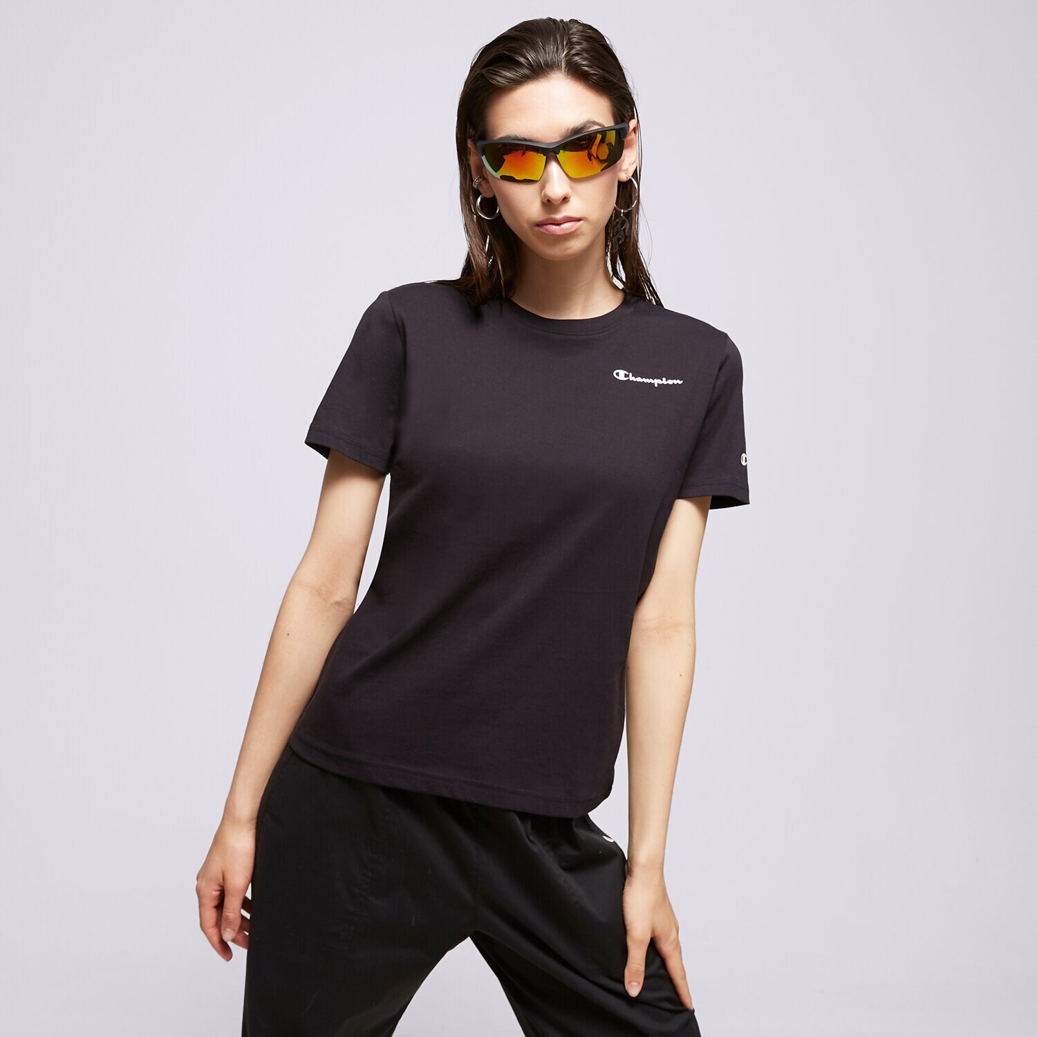 Koszulka, t-shirt damski CHAMPION T-SHIRT CREWNECK T-SHIRT 1115939KK001 CZARNY