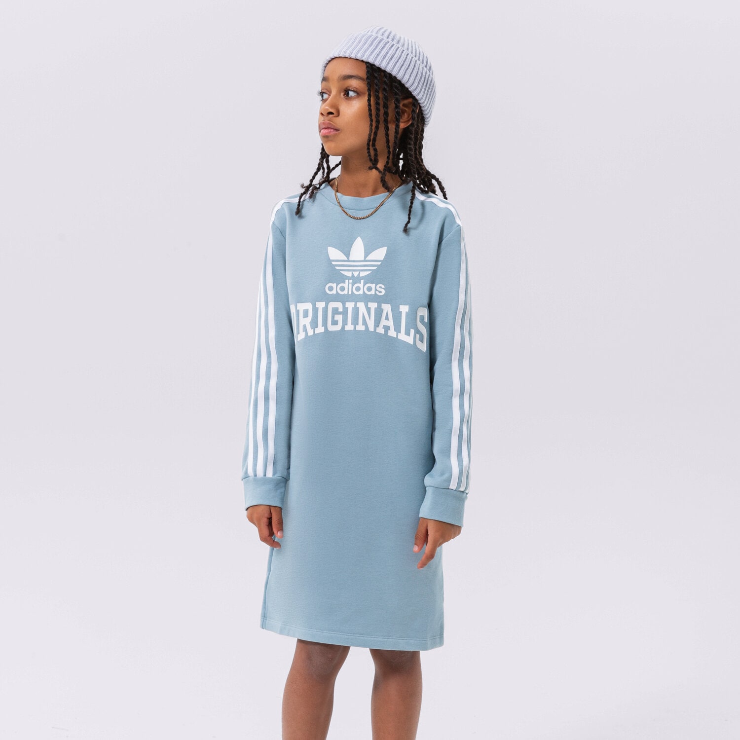 ADIDAS SUKIENKA LS DRESS GIRL HL6885 NIEBIESKI