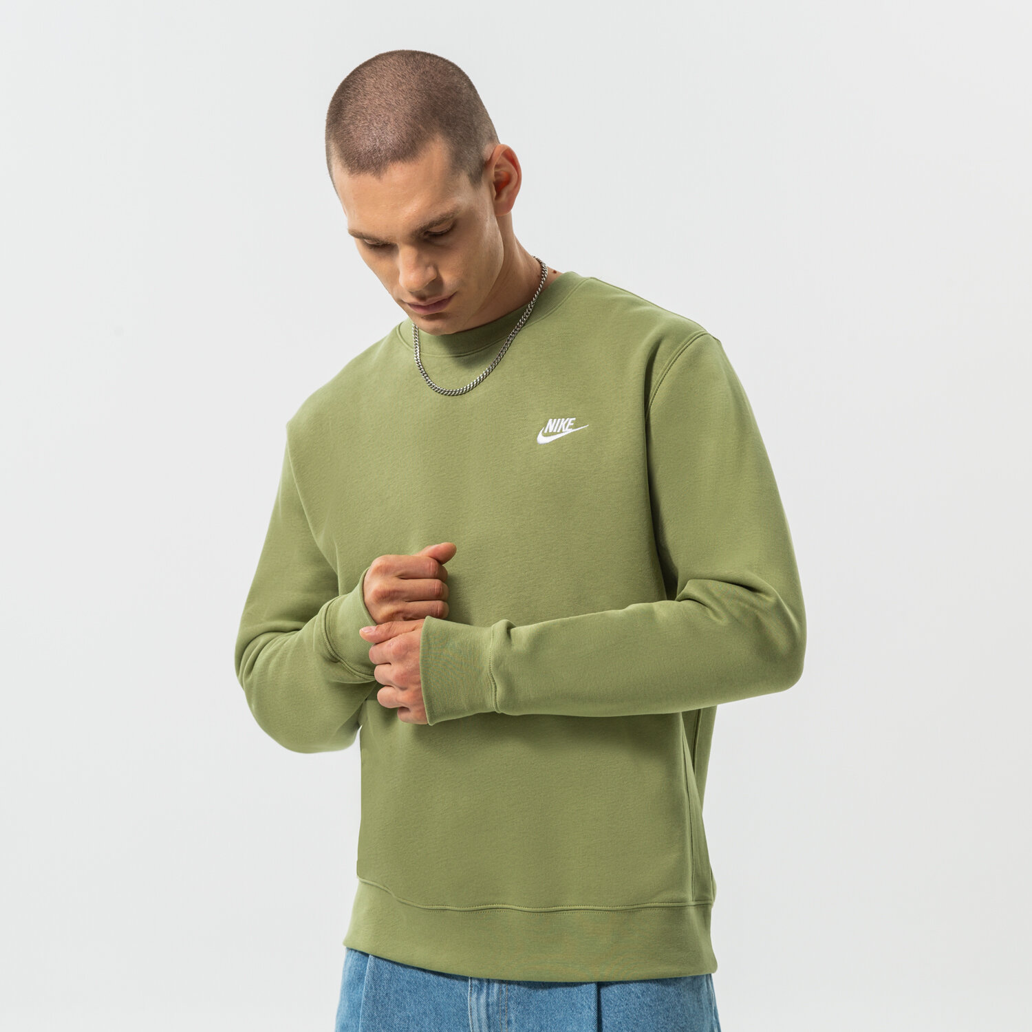 Bluza męska NIKE BLUZA SPORTSWEAR CLUB FLEECE BV2662-334 KHAKI