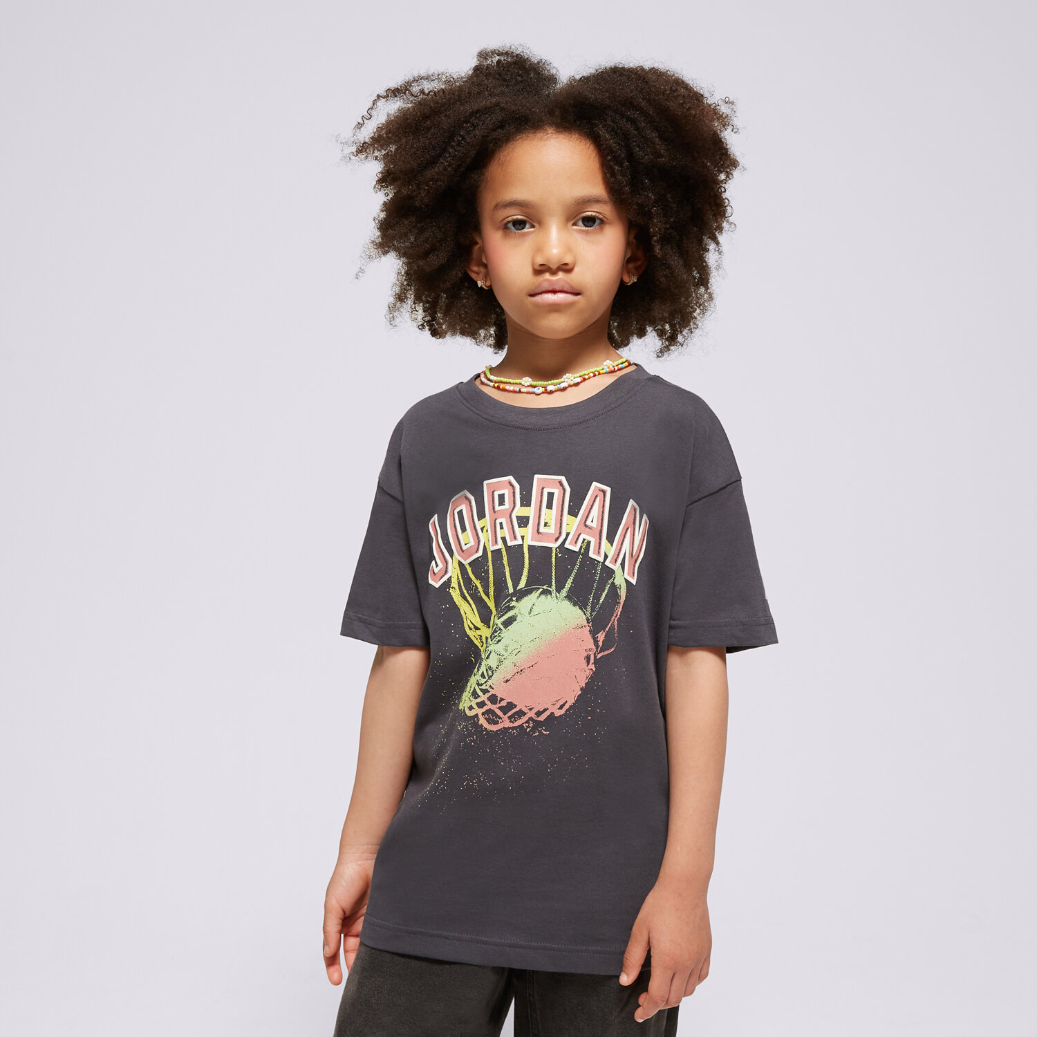 Koszulka, t-shirt dla dzieci JORDAN T-SHIRT JORDAN HOOP STYLE SS TEE GIRL 45C991-693 CZARNY