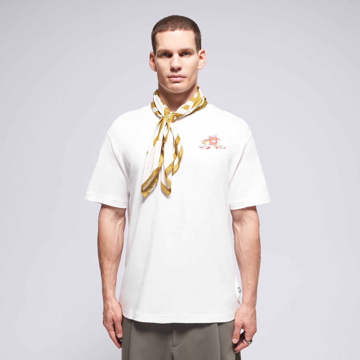 Koszulka, t-shirt sportowy męski NEW BALANCE T-SHIRT SPECTATOR T-SHIRT MT53931WT BIAŁY