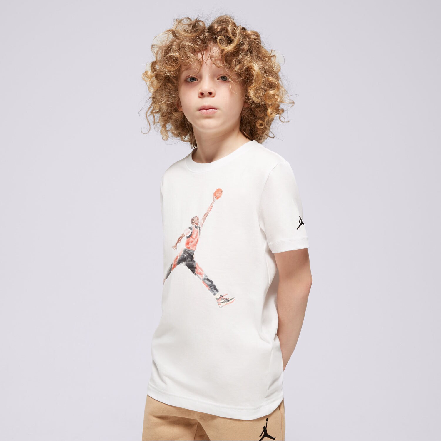 Koszulka, t-shirt dla dzieci JORDAN T-SHIRT WATERCOLOR JUMPMAN S/S TEE BOY 95C900-001 BIAŁY