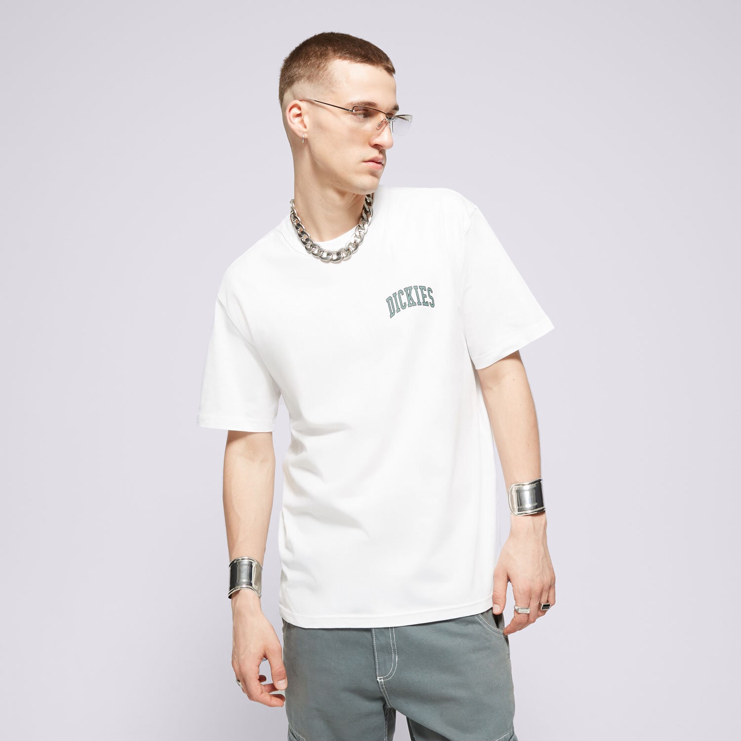 Koszulka, t-shirt sportowy męski DICKIES T-SHIRT AITKIN CHEST TEE SS DK0A4Y8OJ401 BIAŁY