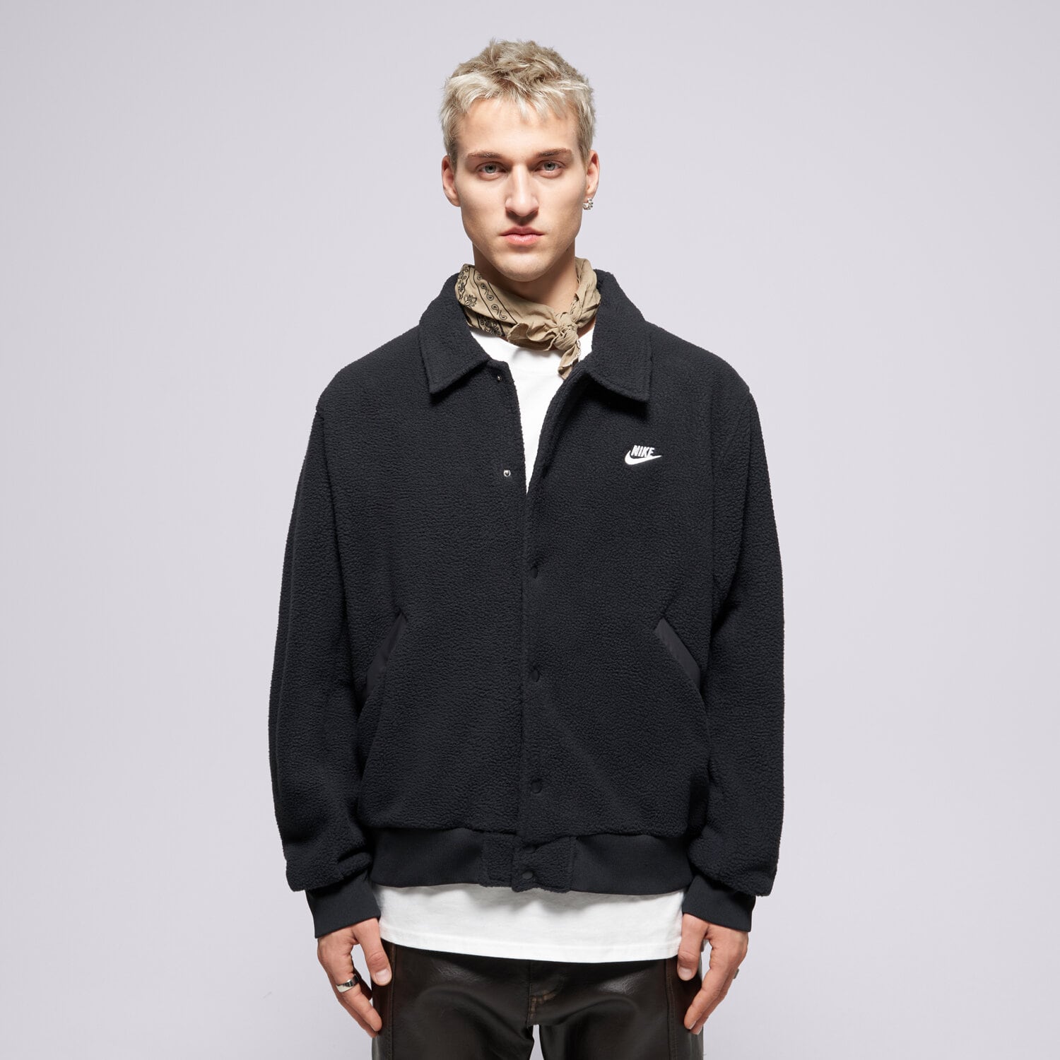 Bluza męska NIKE POLAR M NK CLUB SHERPA COACHES JKT HV1429-010 CZARNY