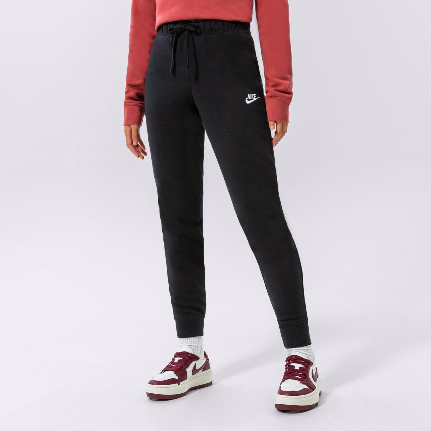 Spodnie sportowe damskie NIKE SPODNIE W NSW CLUB FLC MR PANT TIGHT DQ5174-010 CZARNY