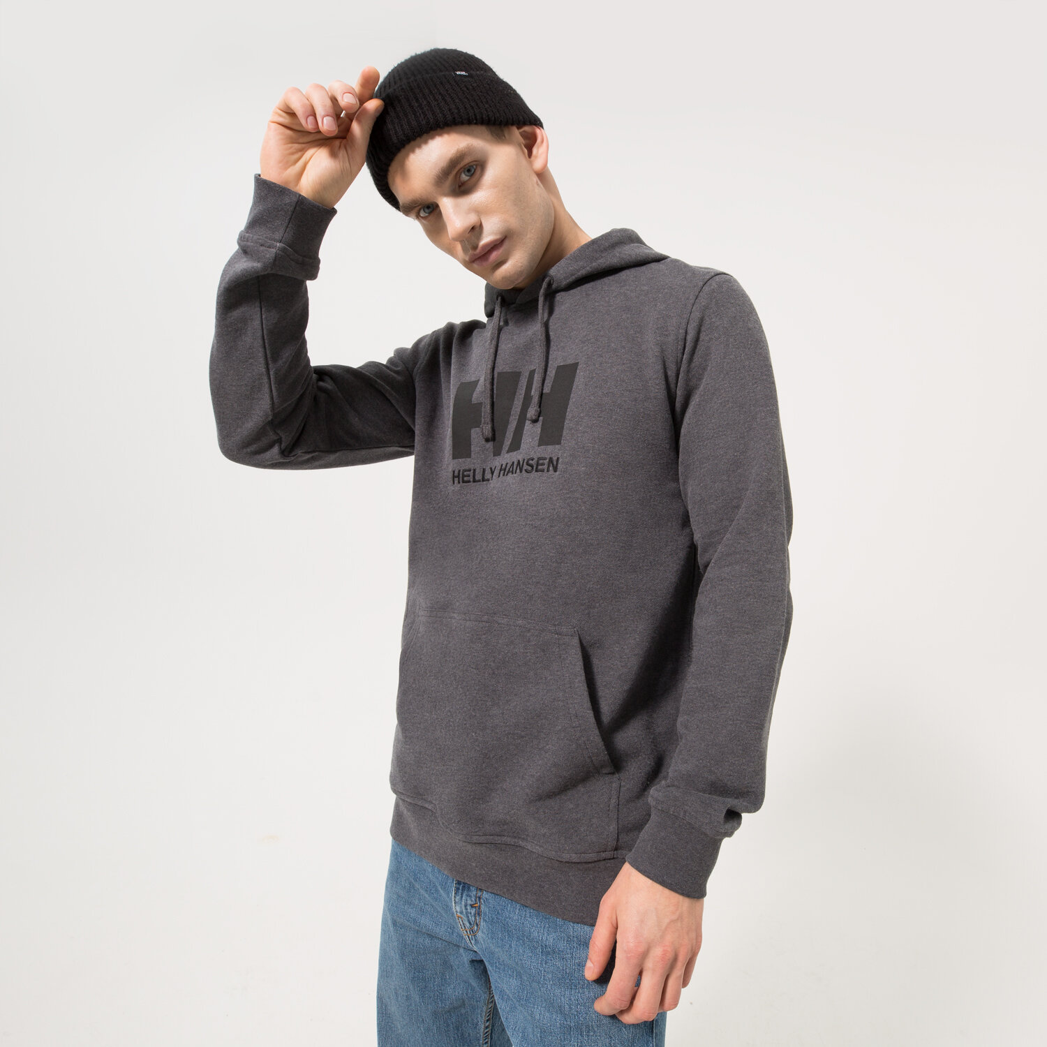 Bluza męska HELLY HANSEN BLUZA Z KAPTUREM HH LOGO HOODIE 33977981 SZARY