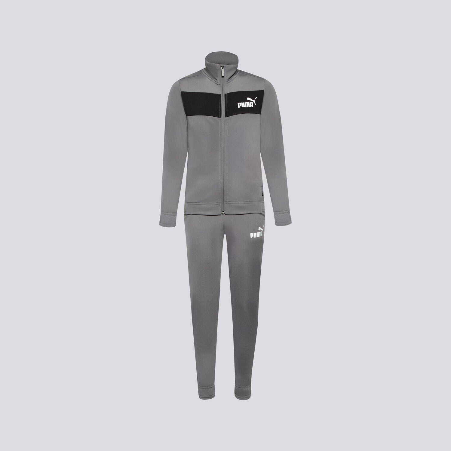 Sportowe spodnie dziecięce PUMA KOMPLET CORE TT SUIT 58937115 SZARY