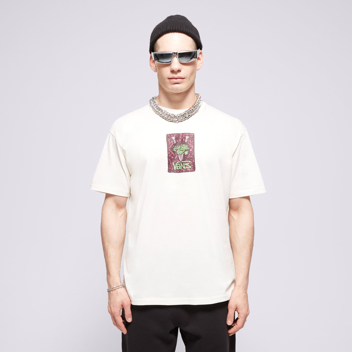 Koszulka, t-shirt sportowy męski VANS T-SHIRT THINKV TEE VN000G4JFS81 BIAŁY