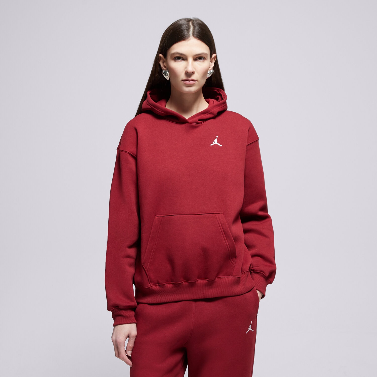 Bluza damska JORDAN BLUZA Z KAPTUREM BROOKLYN FLEECE FV7071-677 BORDOWY
