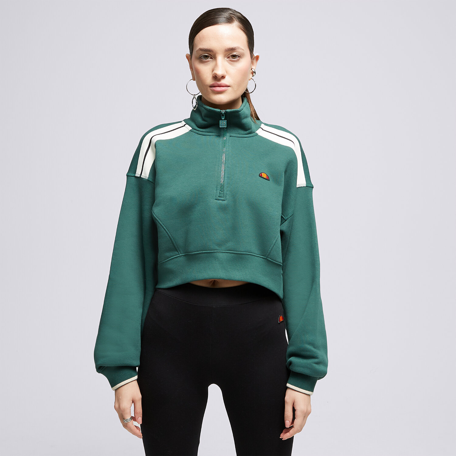 Bluza damska ELLESSE BLUZA ROZPINANA INNOCENZO DGREEN CROP SWEATSHIRT SGT19154502 ZIELONY