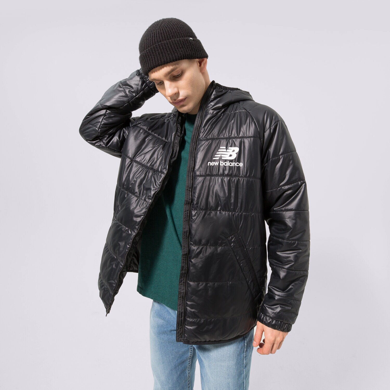 Kurtka zimowa męska NEW BALANCE KURTKA ZIMOWA NB ATHLETICS WINTERIZED MJ13513BK CZARNY