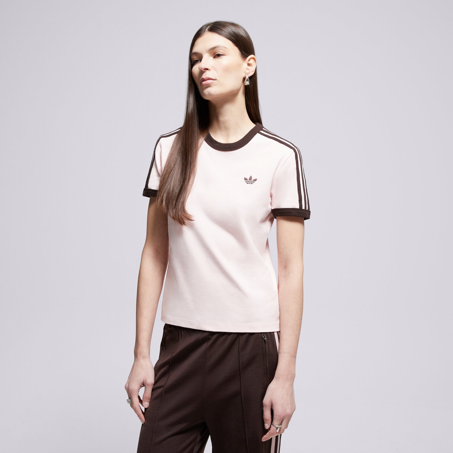 Koszulka, t-shirt damski ADIDAS T-SHIRT 3S TEE SLIM KC9016 RÓŻOWY