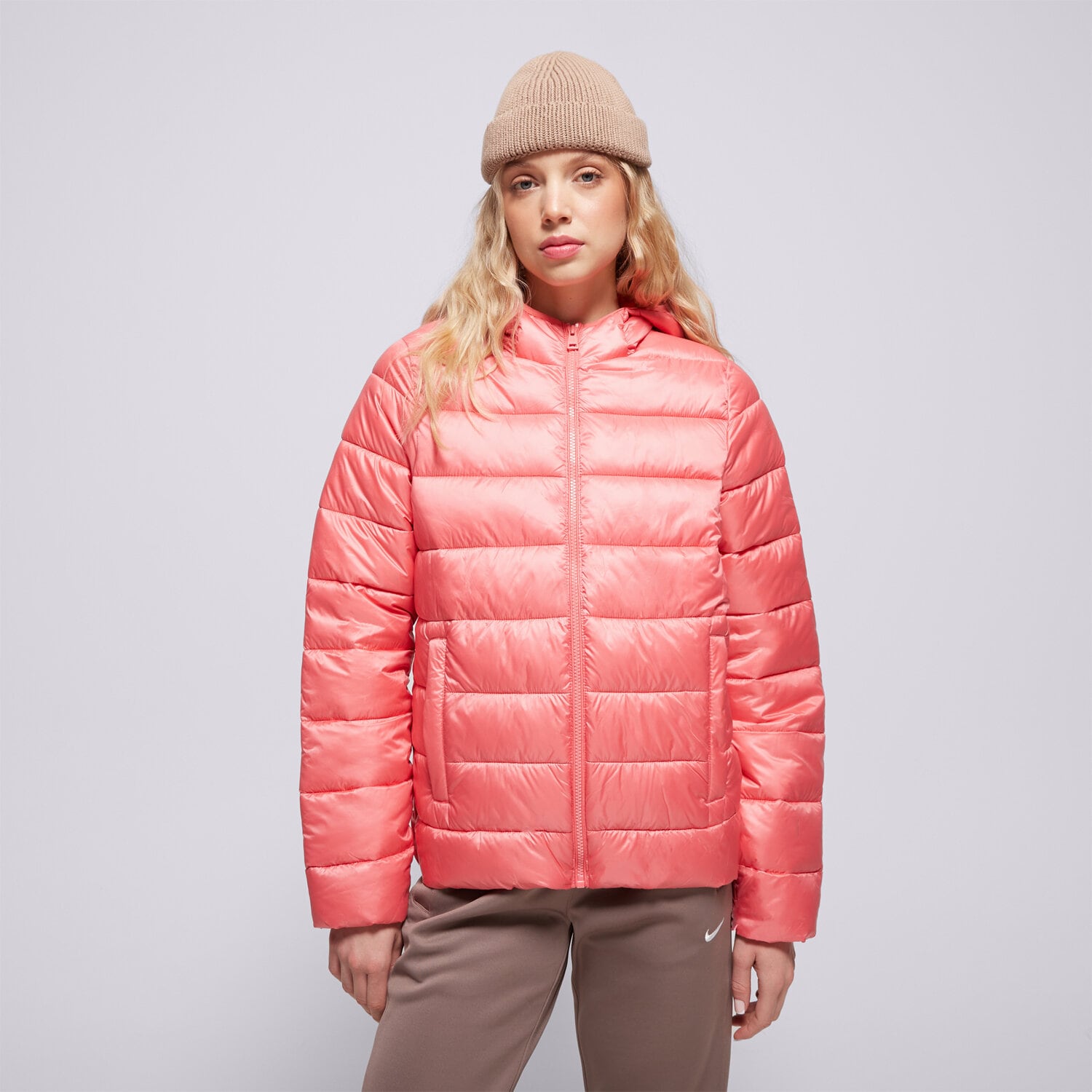 Kurtka zimowa damska CHAMPION KURTKA ZIMOWA HOODED POLYFILLED JACKET 115750PS171 RÓŻOWY