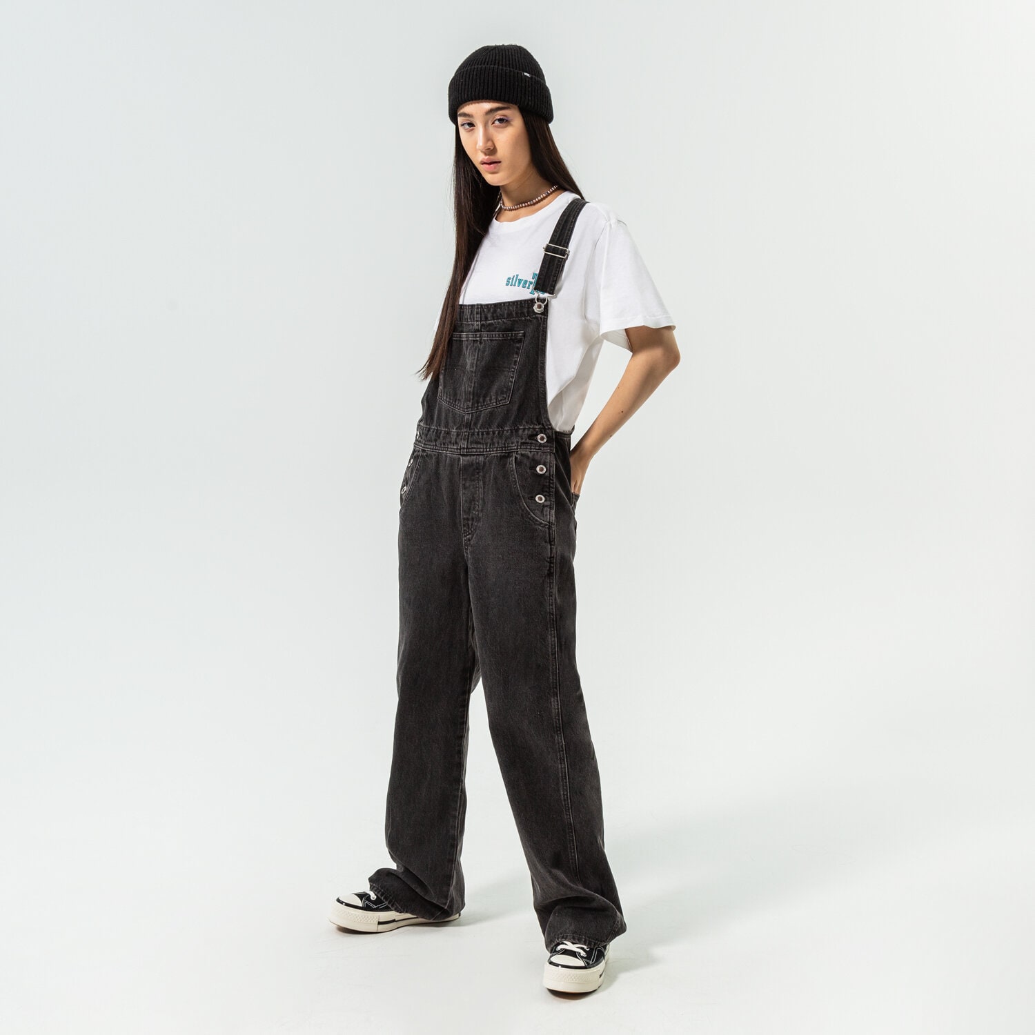 Spodnie sportowe damskie LEVI'S SPODNIE SILVERTAB OVERALL T3 A3520-0000 CZARNY