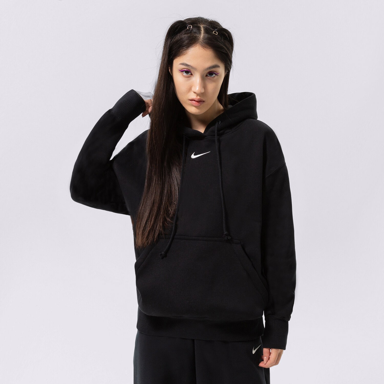 Bluza damska NIKE BLUZA Z KAPTUREM W NSW PHNX FLC OS DQ5860-010 CZARNY