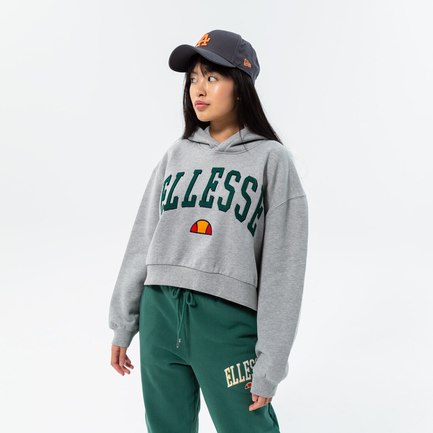 Bluza damska ELLESSE BLUZA Z KAPTUREM RAMO CROP HOODY GREY MRL SGP15918112 SZARY