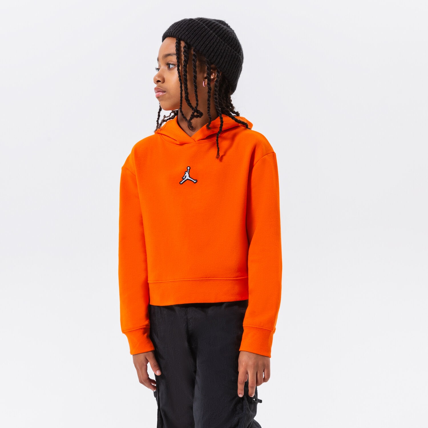 Sportowa bluza dziecięca JORDAN BLUZA Z KAPTUREM JDG JUMPMAN CREW GIRL 45A858-N1Y POMARAŃCZOWY