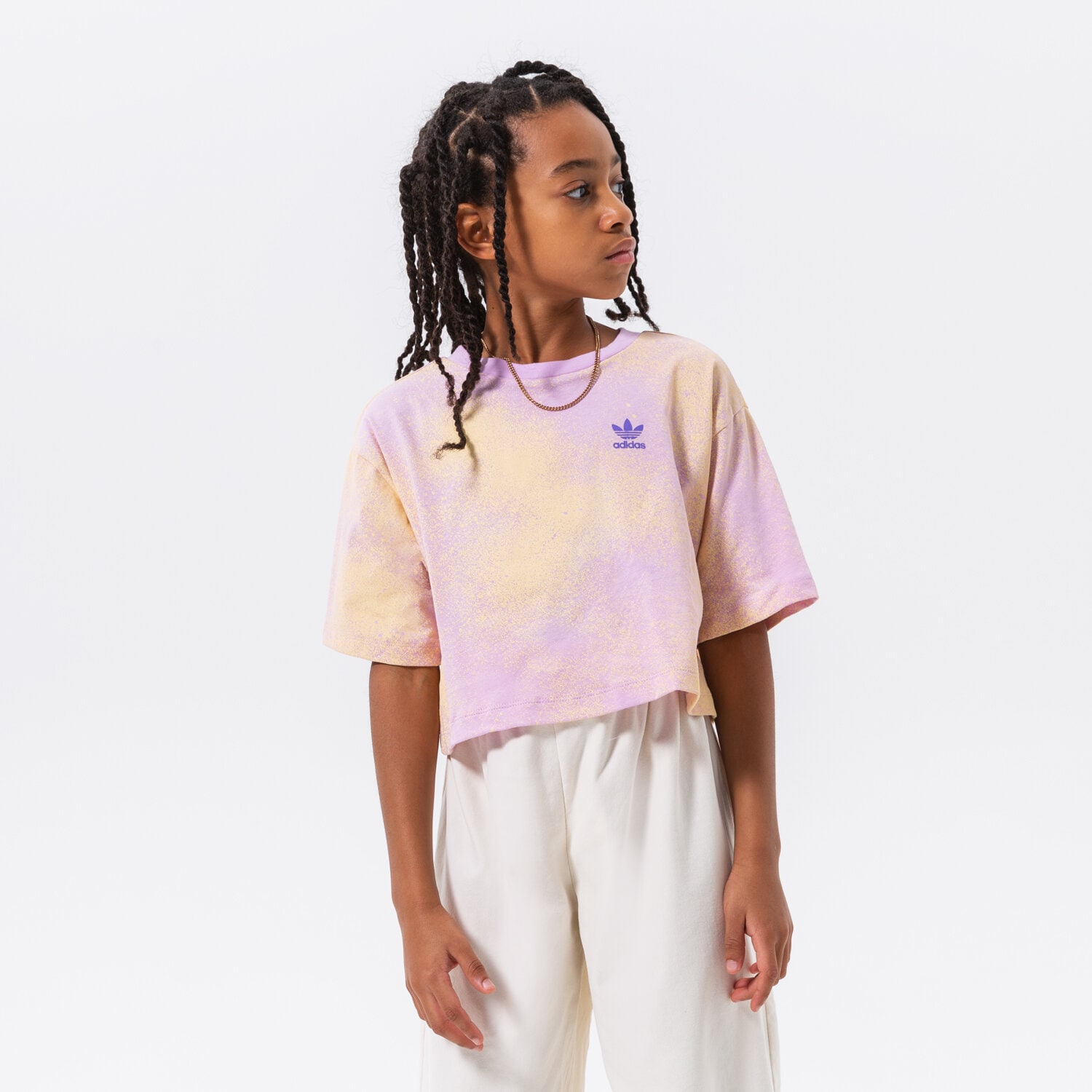 Koszulka, t-shirt dla dzieci ADIDAS T-SHIRT CROP TEE GIRL HK2930 RÓŻOWY