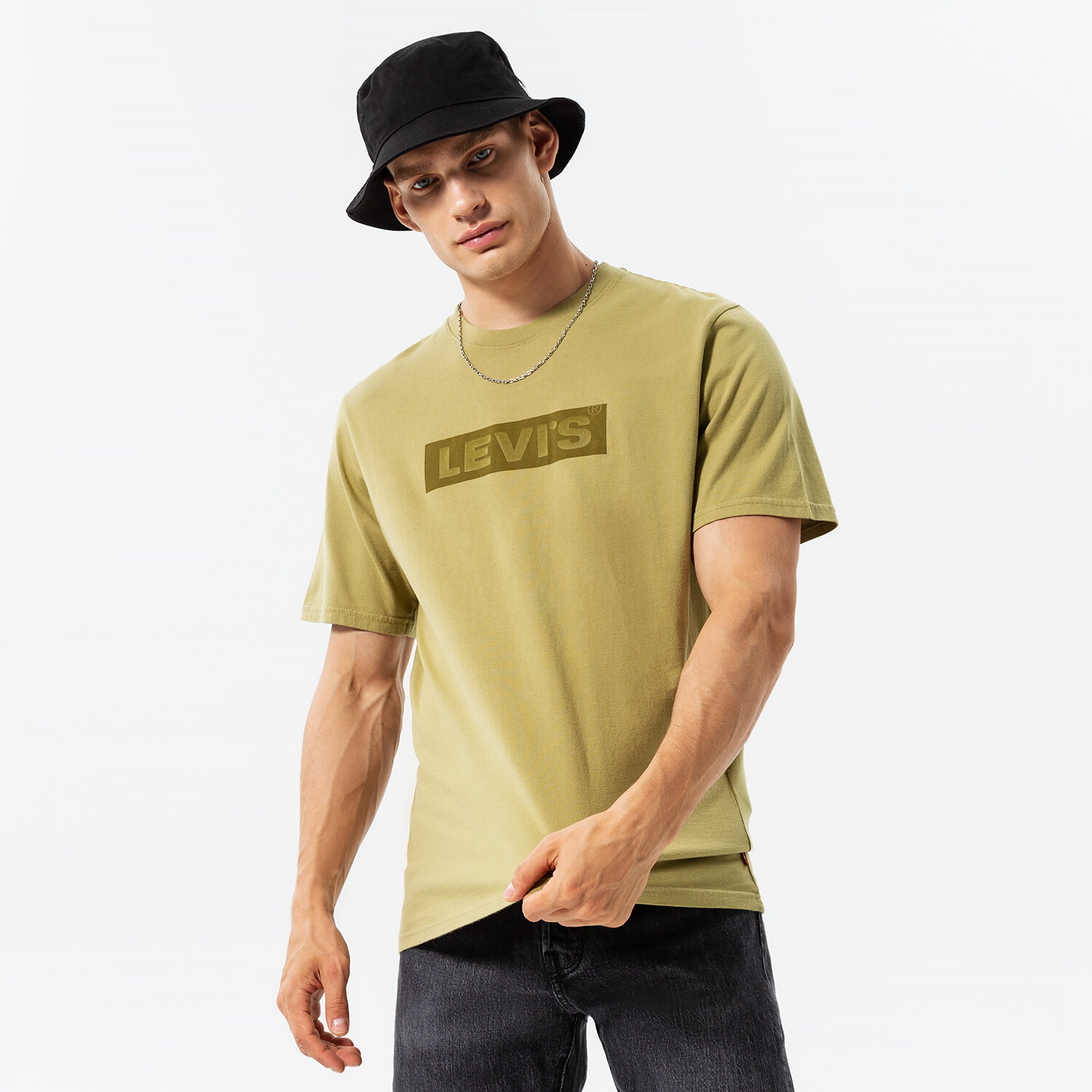 Koszulka, t-shirt sportowy męski LEVI'S T-SHIRT SS RELAXED FIT TEE 16143-0608 KHAKI
