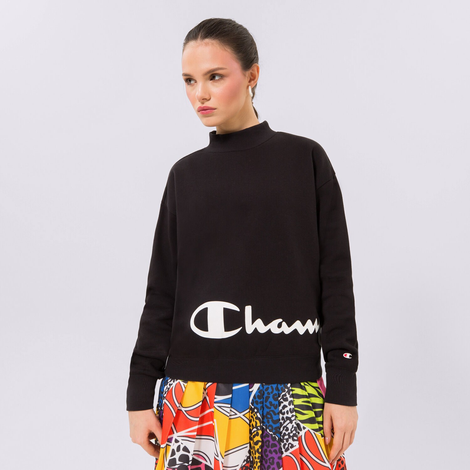 Bluza damska CHAMPION BLUZA MOCK TURTLE NECK LONG SLEEVES 115393KK001 CZARNY
