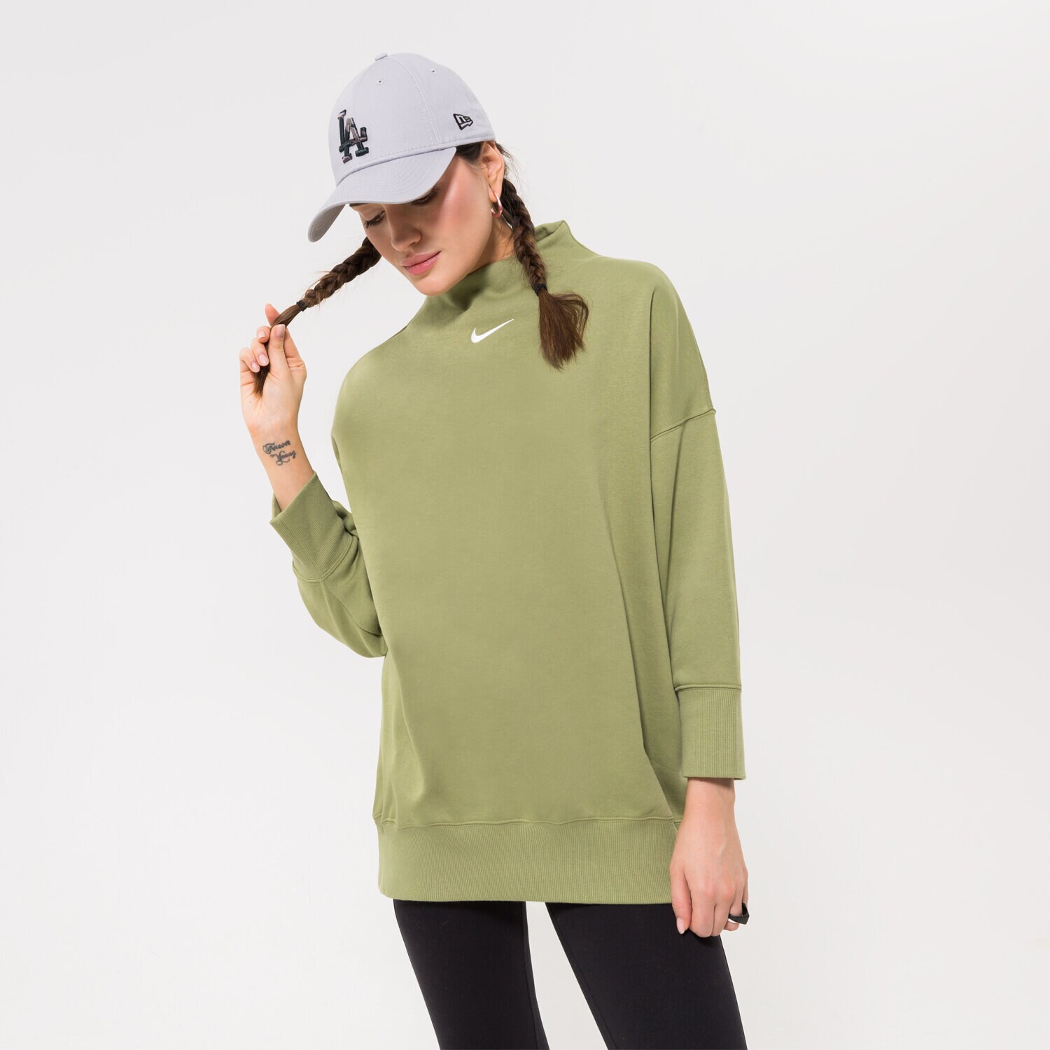 Bluza damska NIKE BLUZA W NSW PHNX FLC OOS MOCK DQ5765-334 ZIELONY