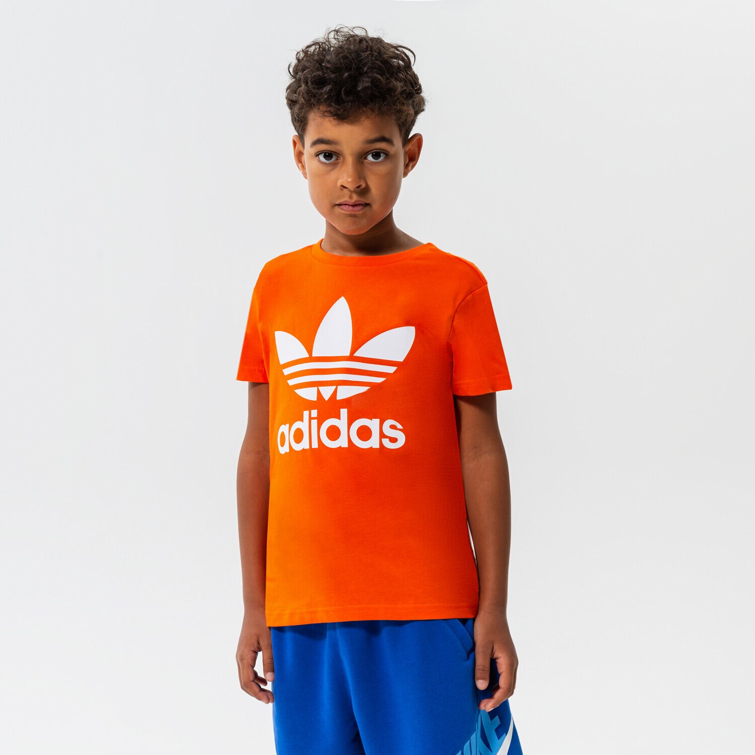 Koszulka, t-shirt dla dzieci ADIDAS T-SHIRT TREFOIL TEE BOY HK0261 POMARAŃCZOWY