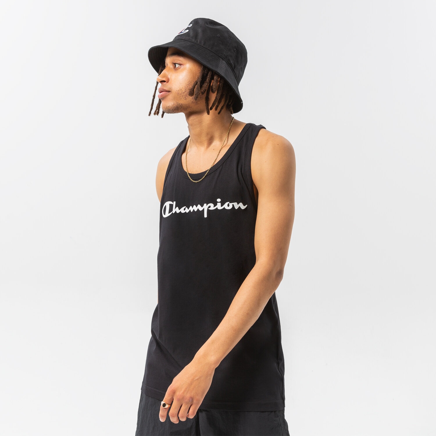 Koszulka, t-shirt sportowy męski CHAMPION TANK TANK TOP 217148KK001 CZARNY