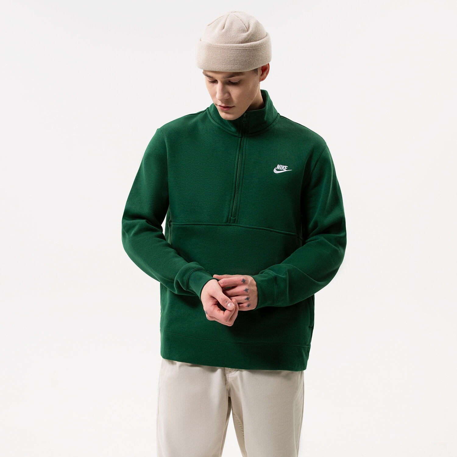 Bluza męska NIKE BLUZA NIKE SPORTSWEAR CLUB DD4732-341 ZIELONY